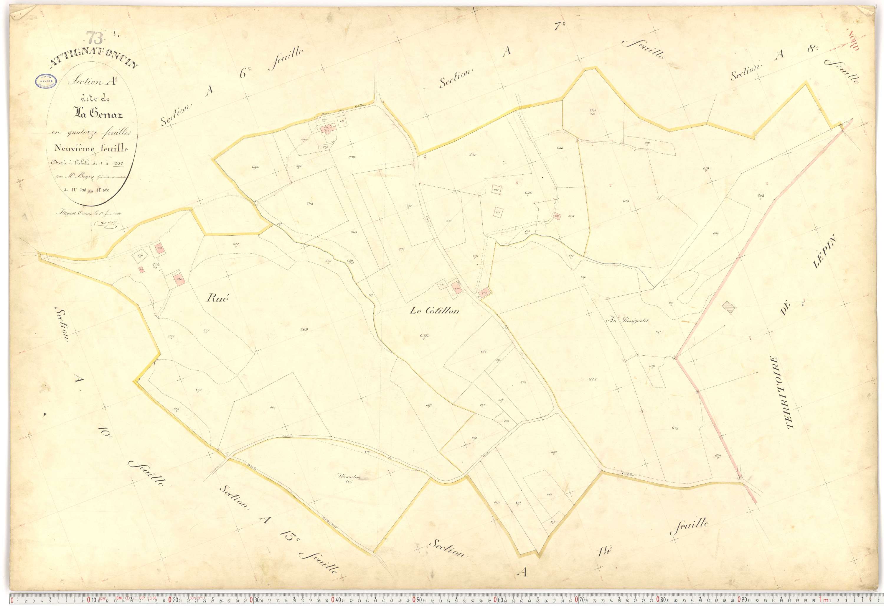 Attignat-Oncin - Plans cadastraux du premier cadastre français.
