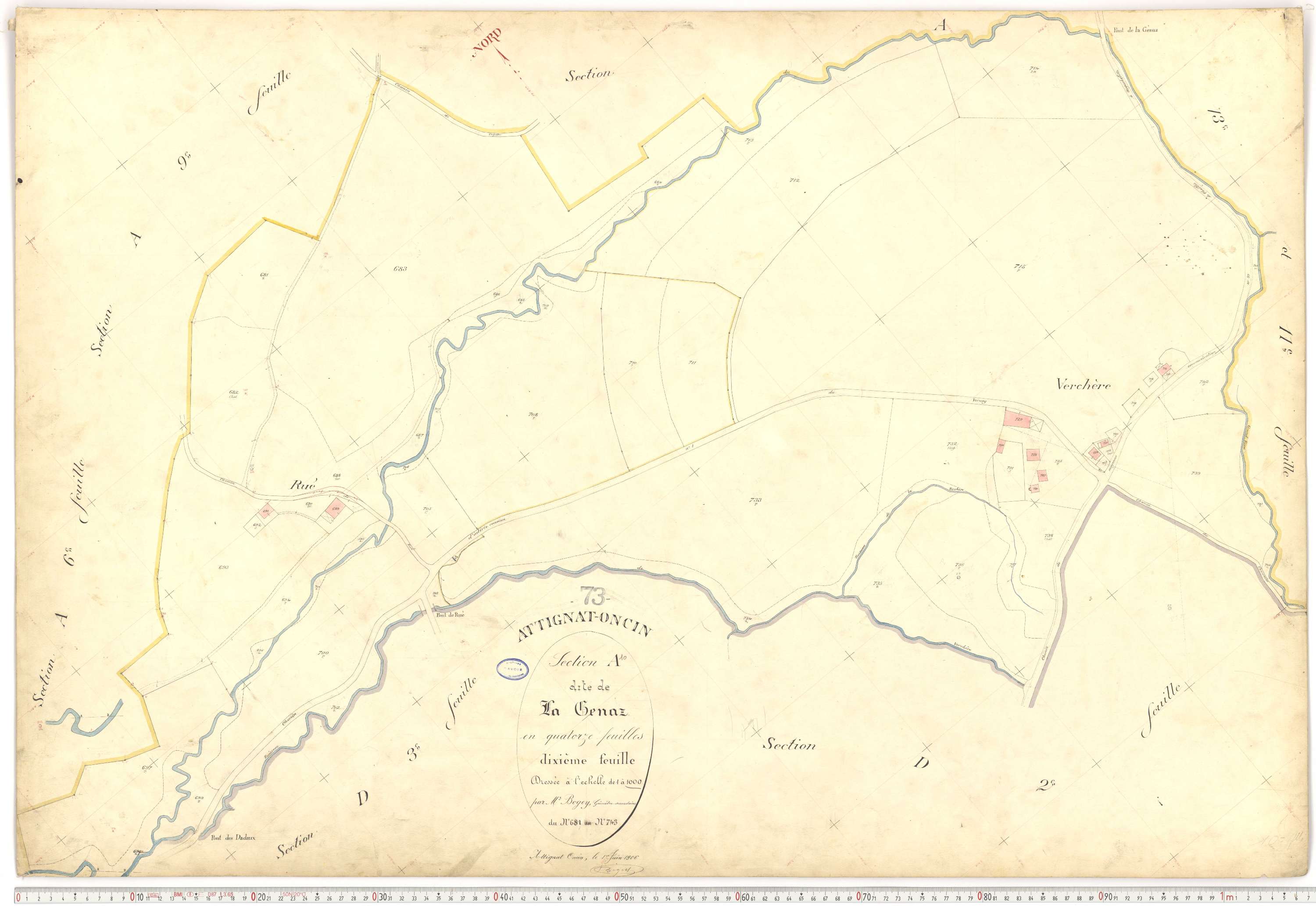Attignat-Oncin - Plans cadastraux du premier cadastre français.