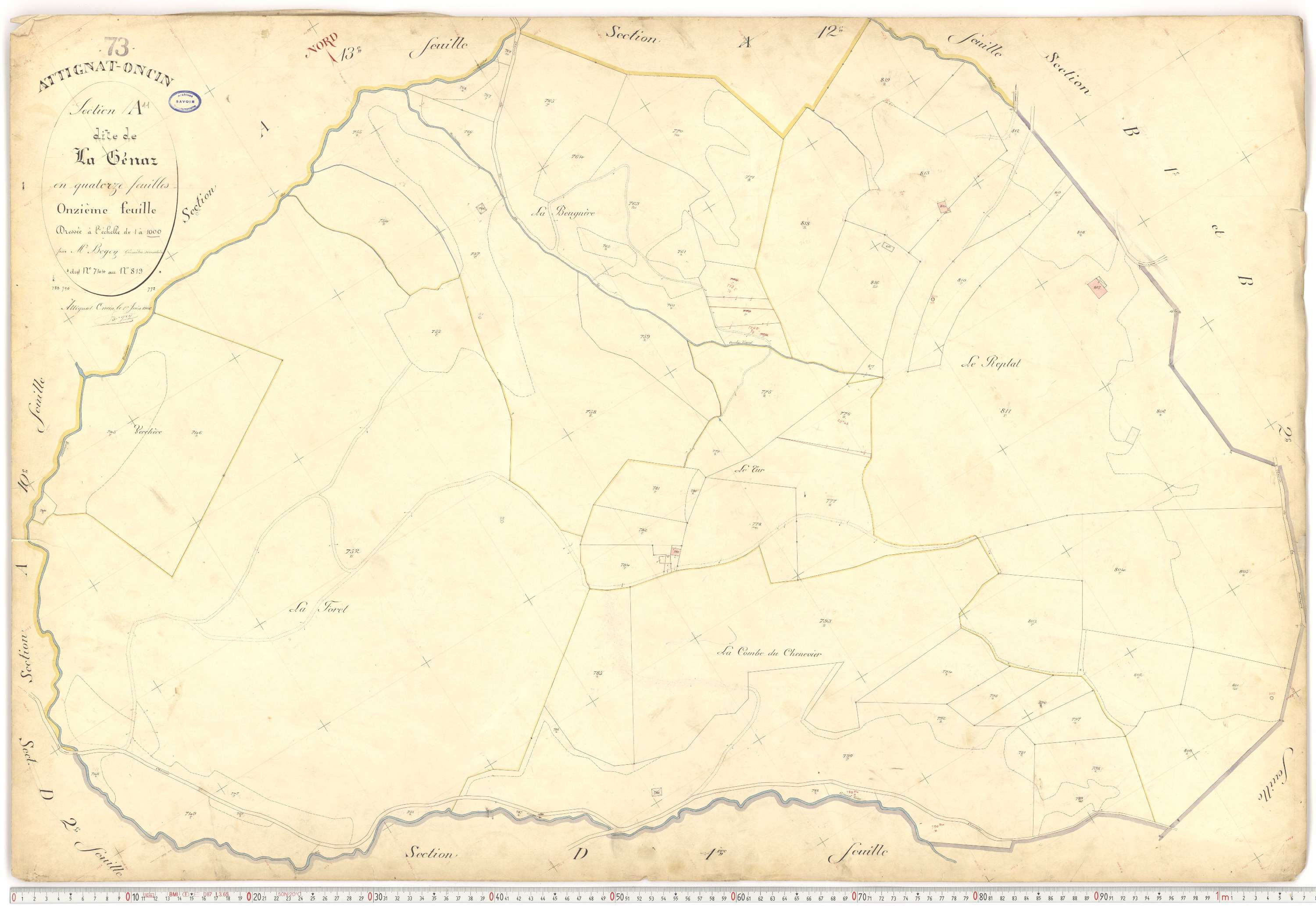 Attignat-Oncin - Plans cadastraux du premier cadastre français.
