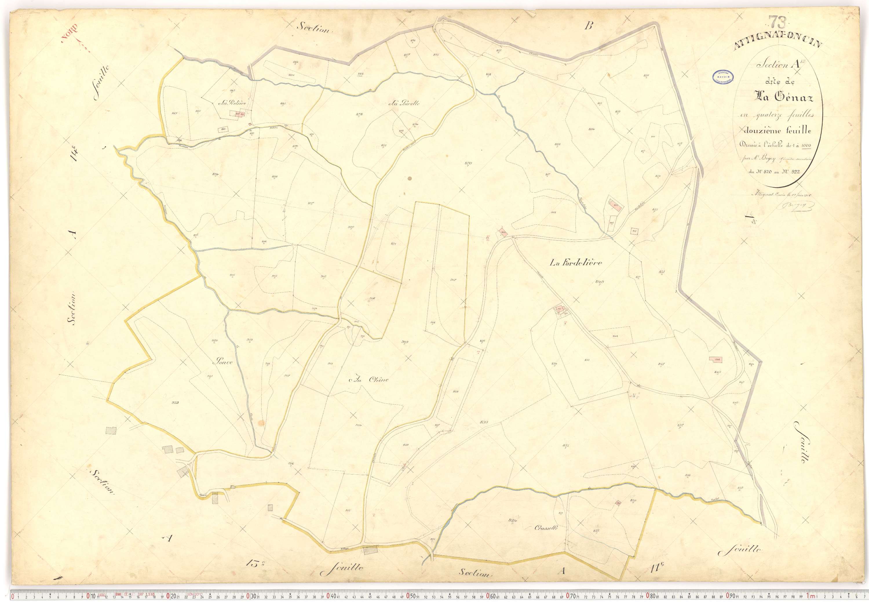 Attignat-Oncin - Plans cadastraux du premier cadastre français.