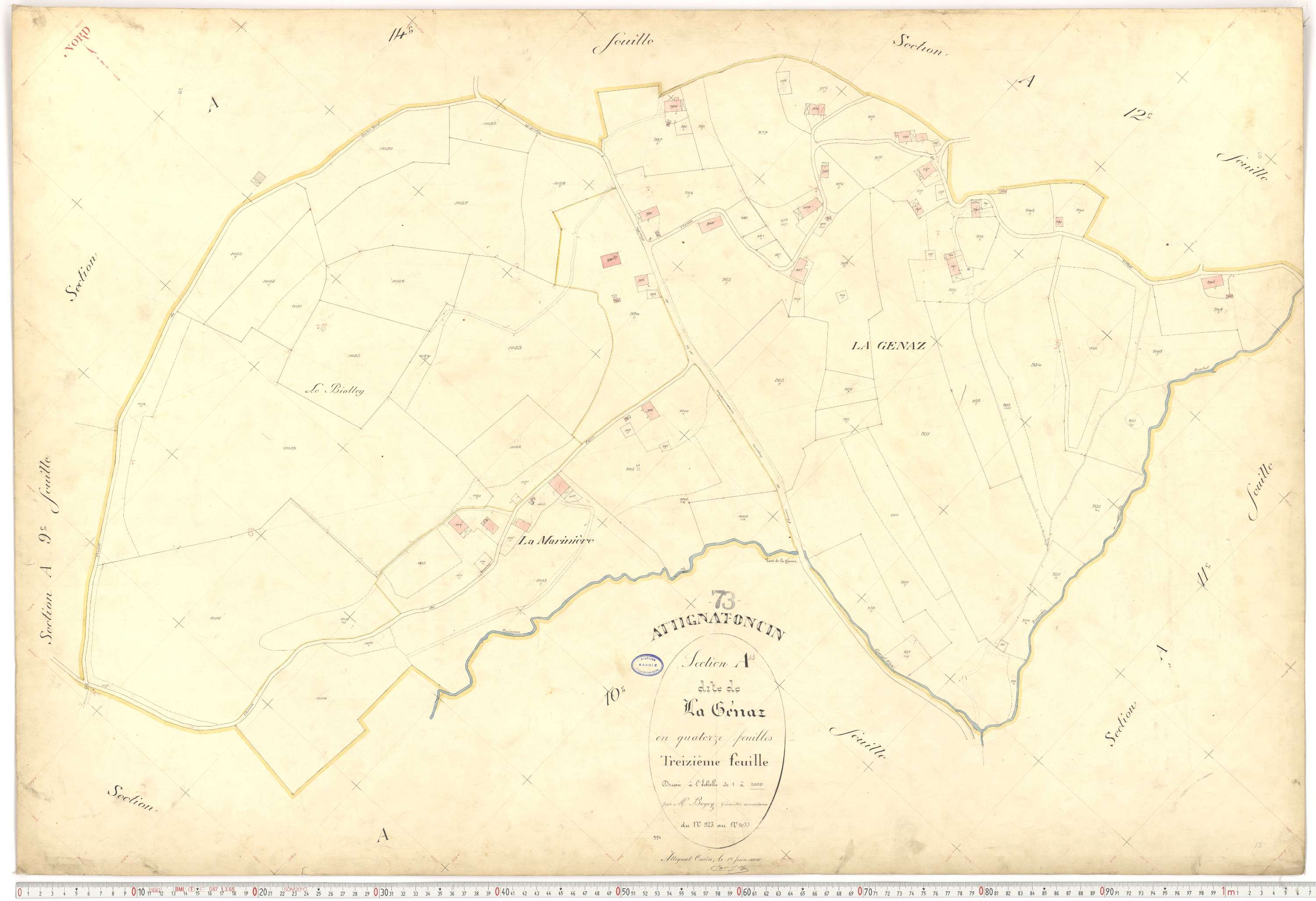 Attignat-Oncin - Plans cadastraux du premier cadastre français.