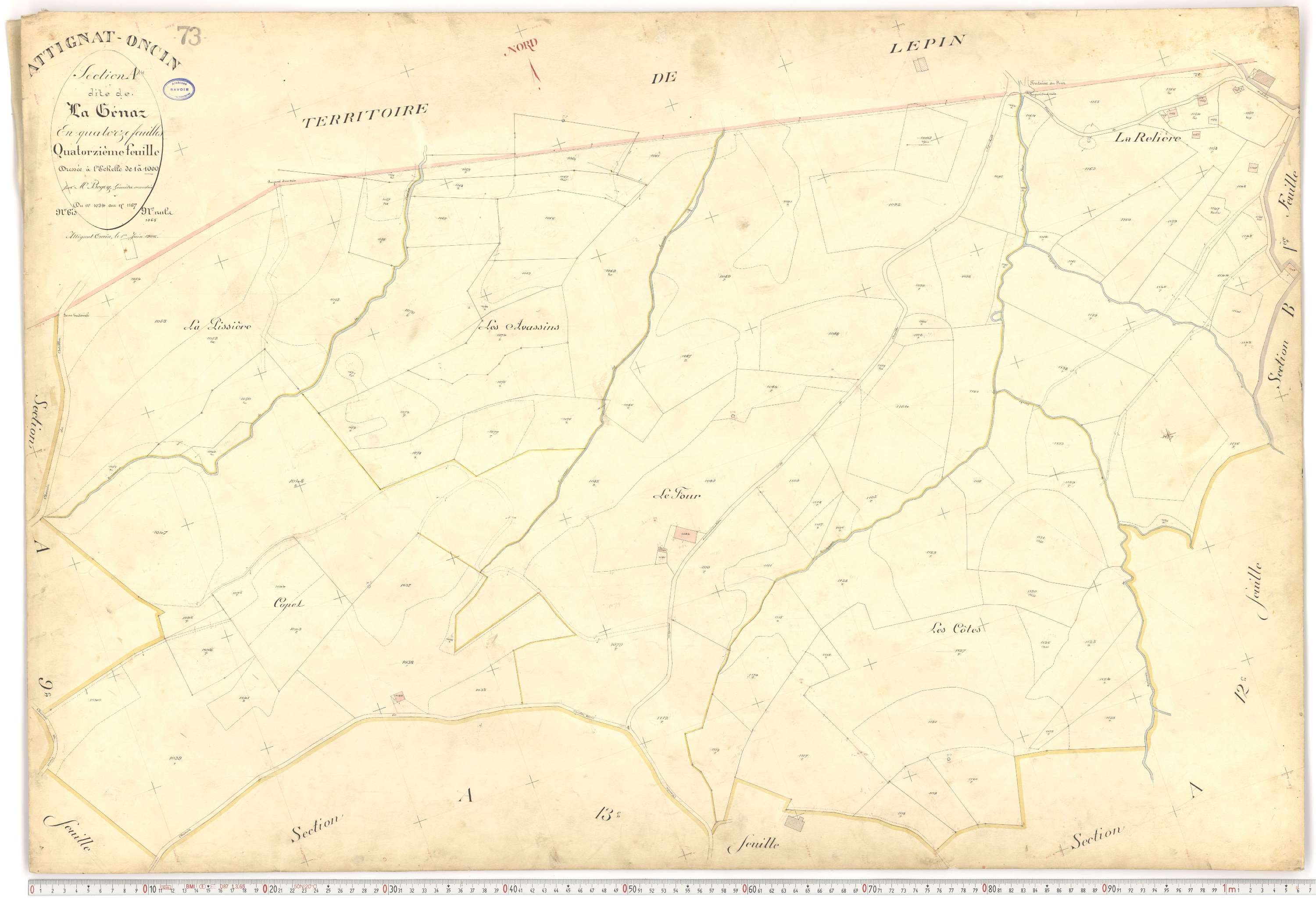 Attignat-Oncin - Plans cadastraux du premier cadastre français.