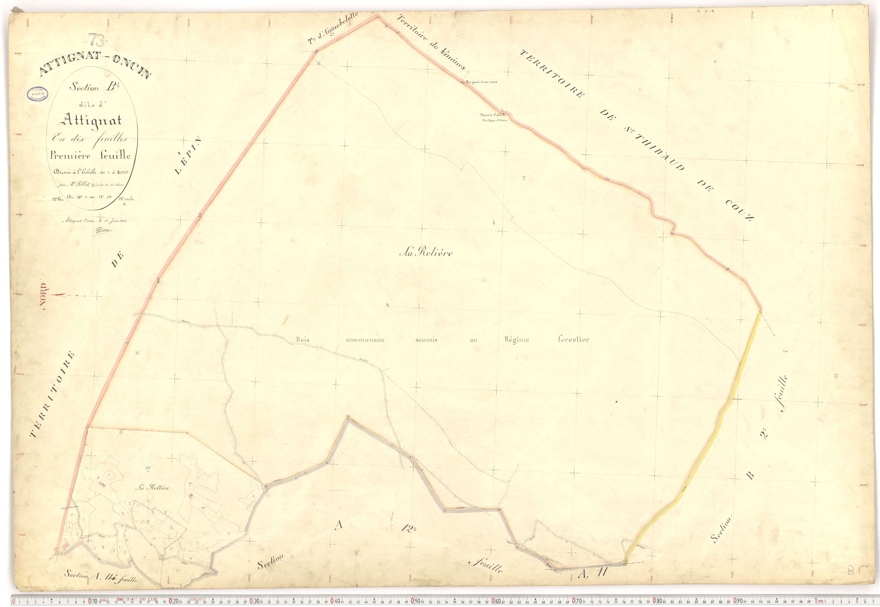 Attignat-Oncin - Plans cadastraux du premier cadastre français.