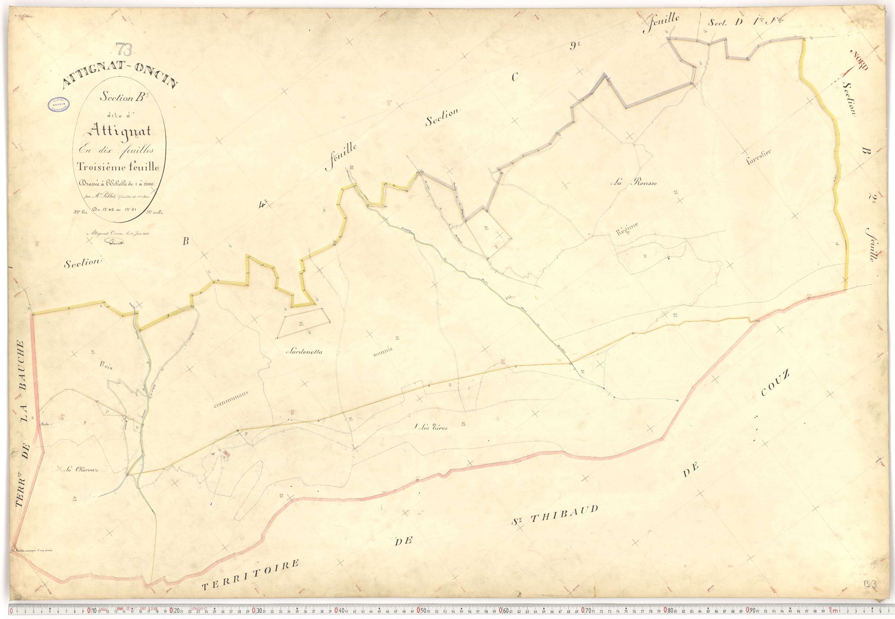 Attignat-Oncin - Plans cadastraux du premier cadastre français.