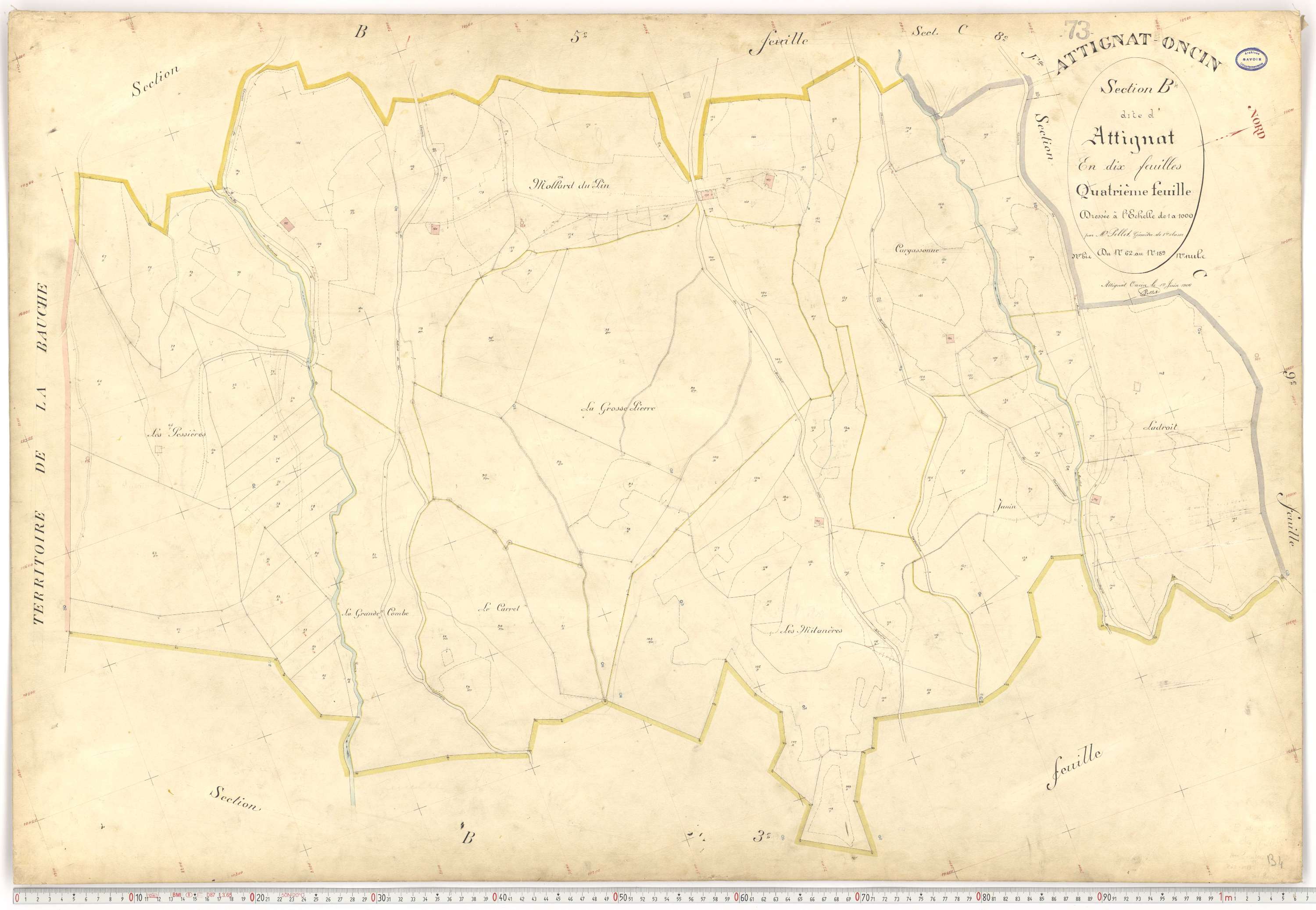 Attignat-Oncin - Plans cadastraux du premier cadastre français.