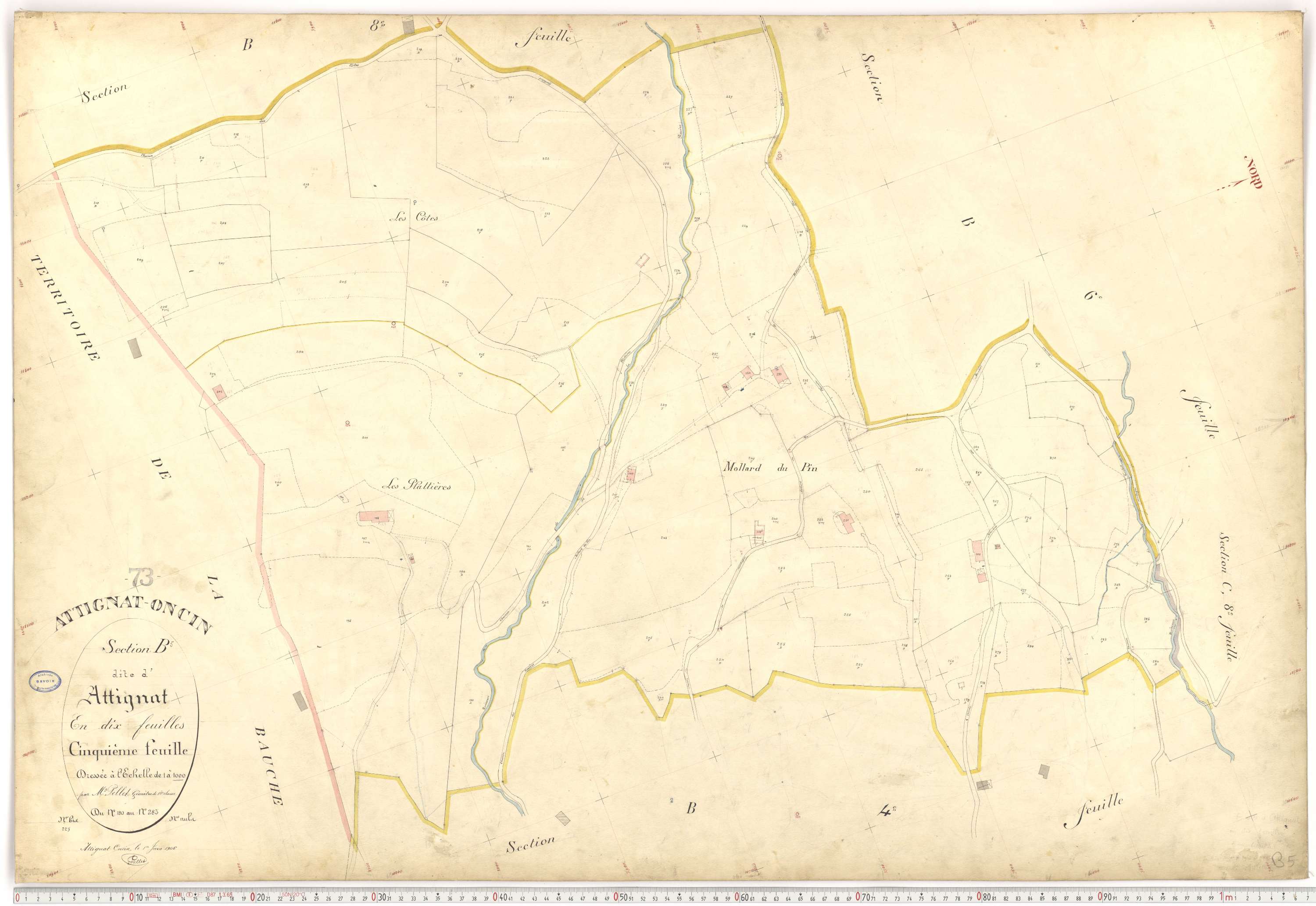 Attignat-Oncin - Plans cadastraux du premier cadastre français.