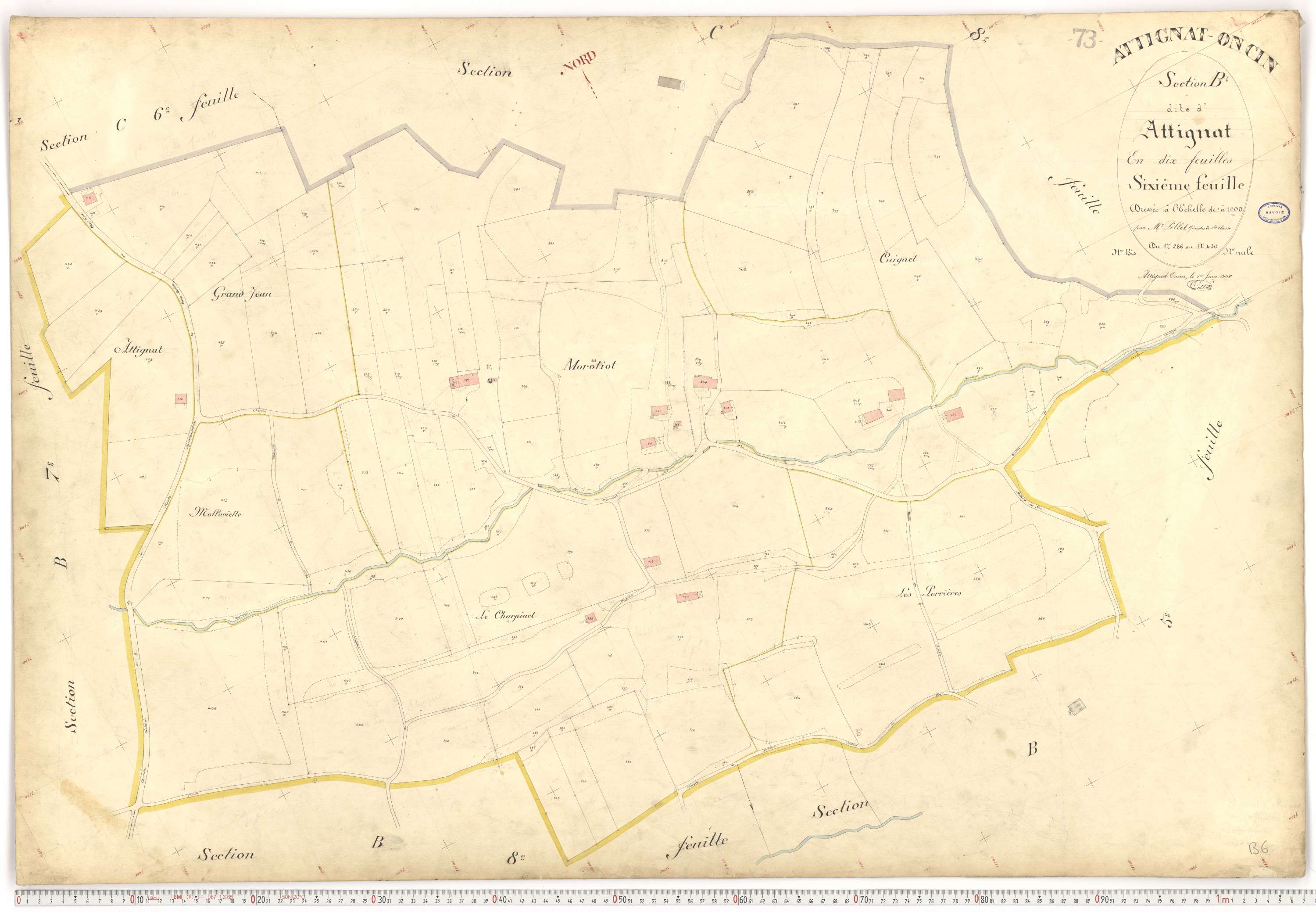 Attignat-Oncin - Plans cadastraux du premier cadastre français.