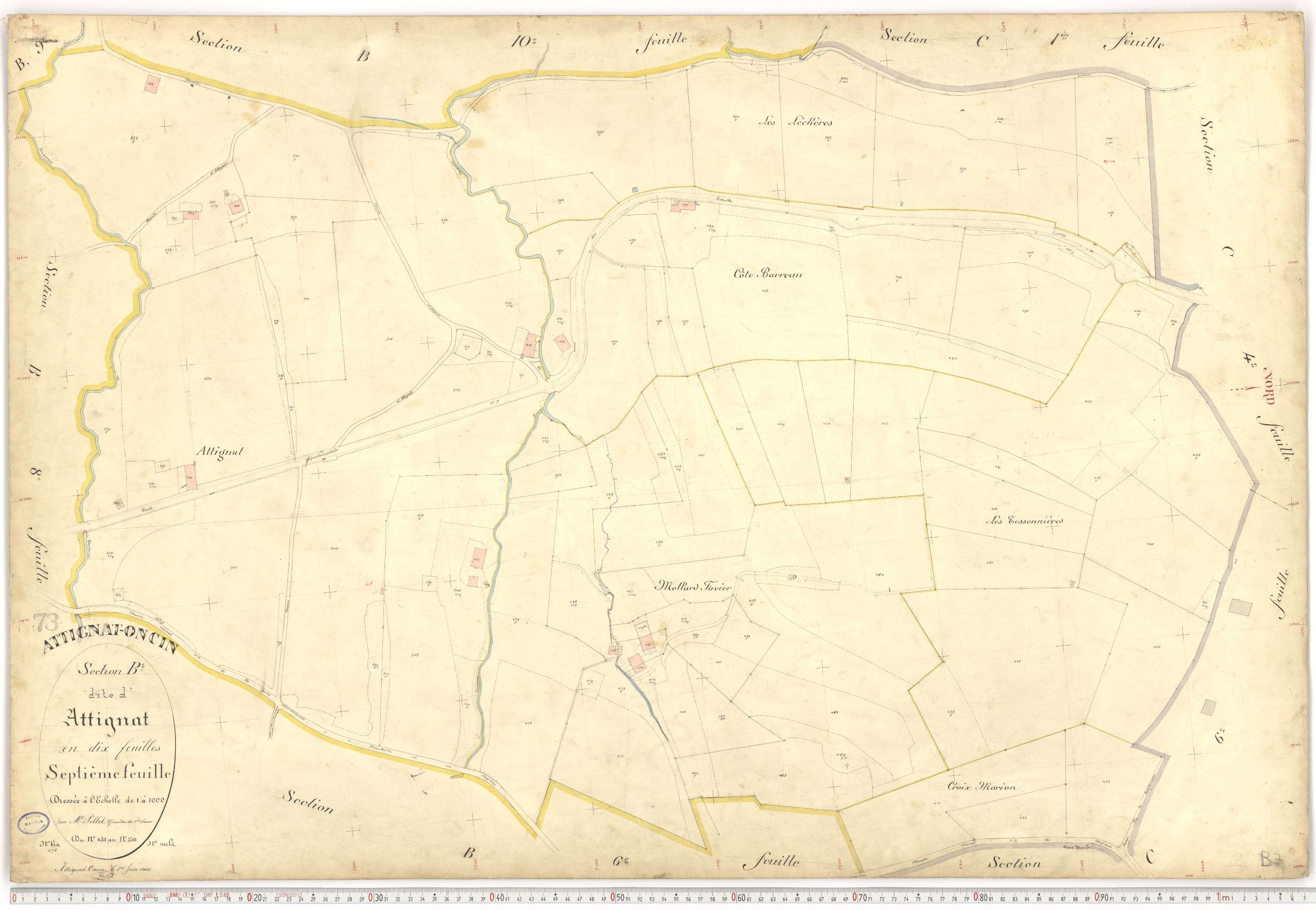 Attignat-Oncin - Plans cadastraux du premier cadastre français.