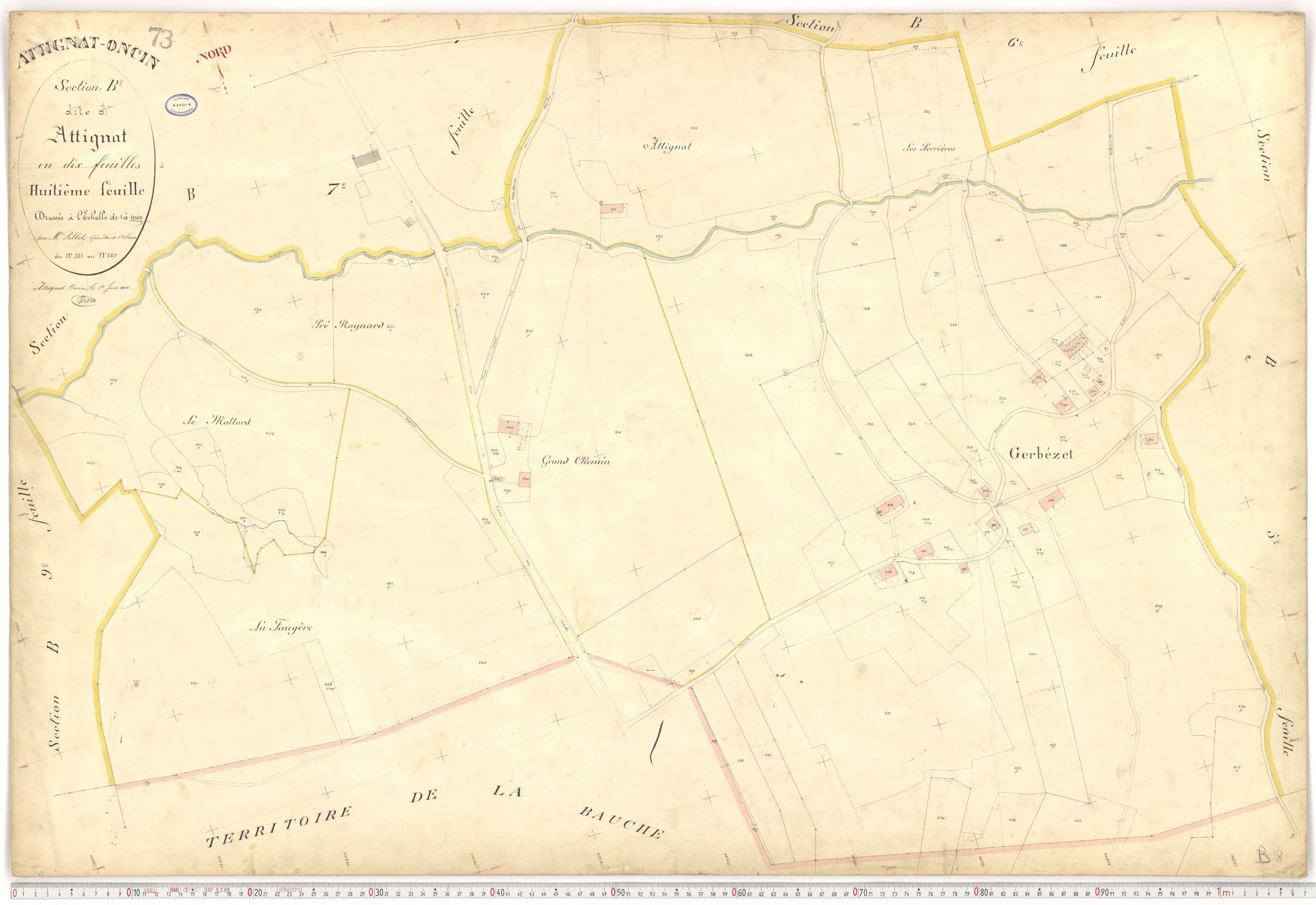 Attignat-Oncin - Plans cadastraux du premier cadastre français.