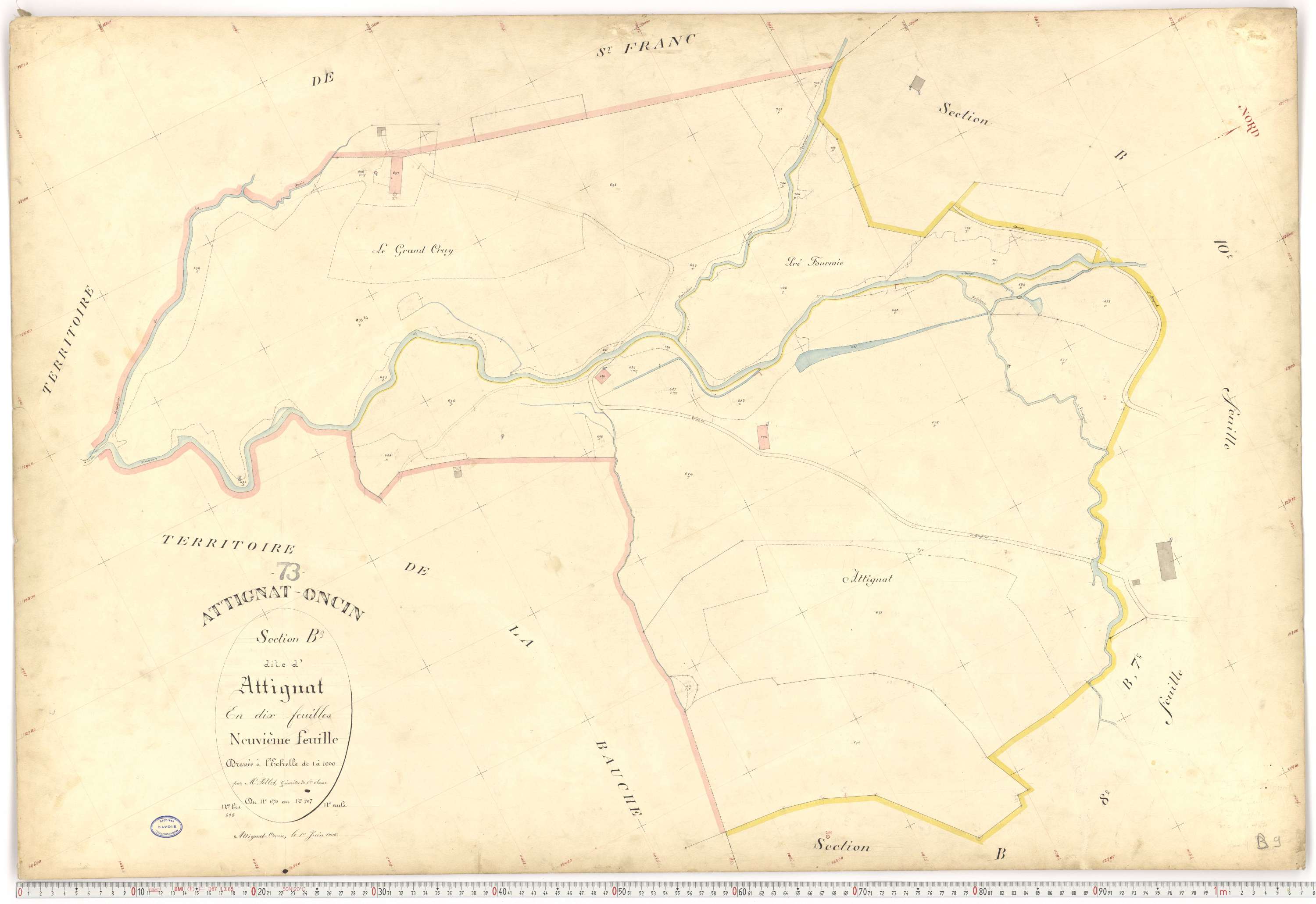 Attignat-Oncin - Plans cadastraux du premier cadastre français.