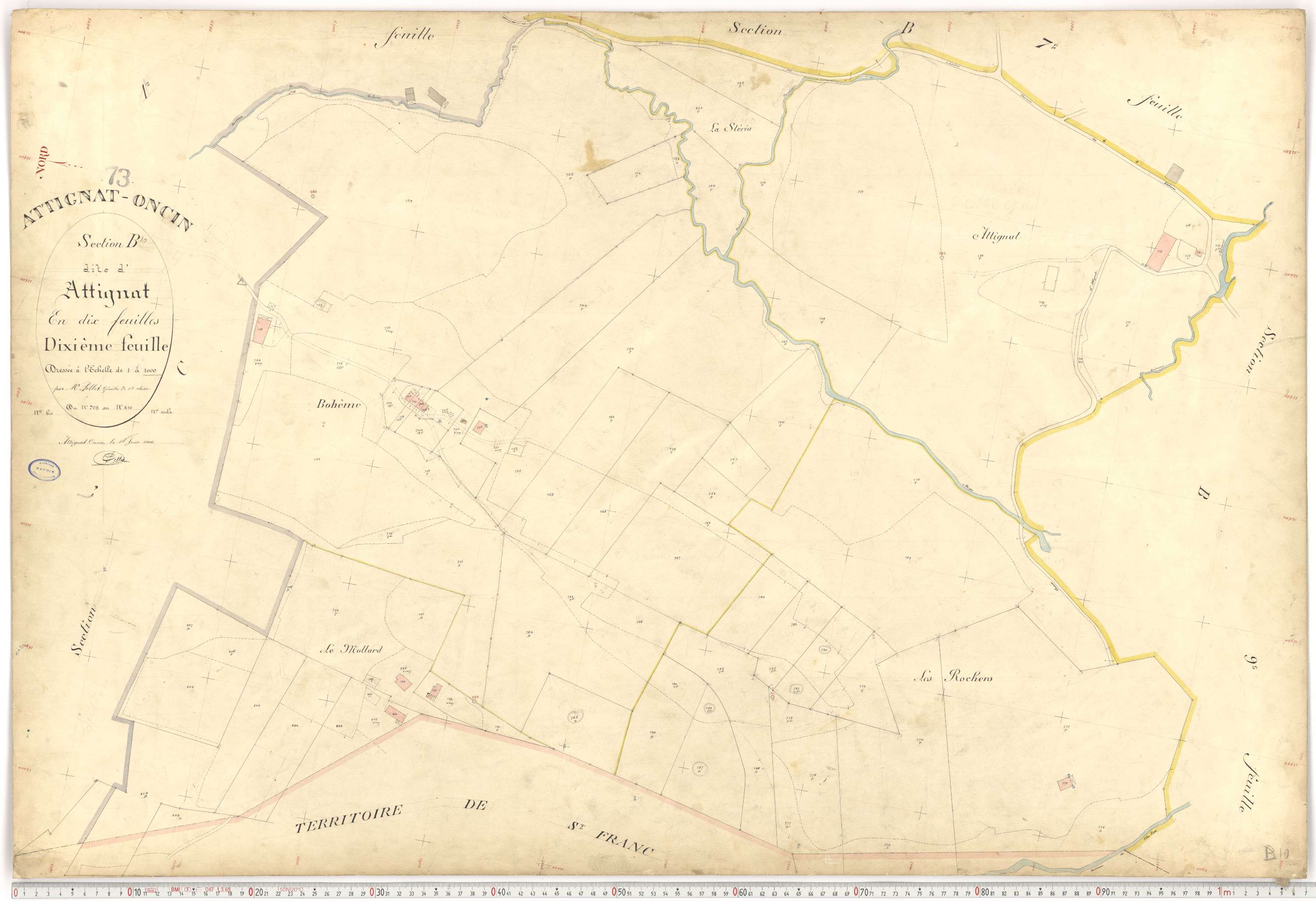 Attignat-Oncin - Plans cadastraux du premier cadastre français.