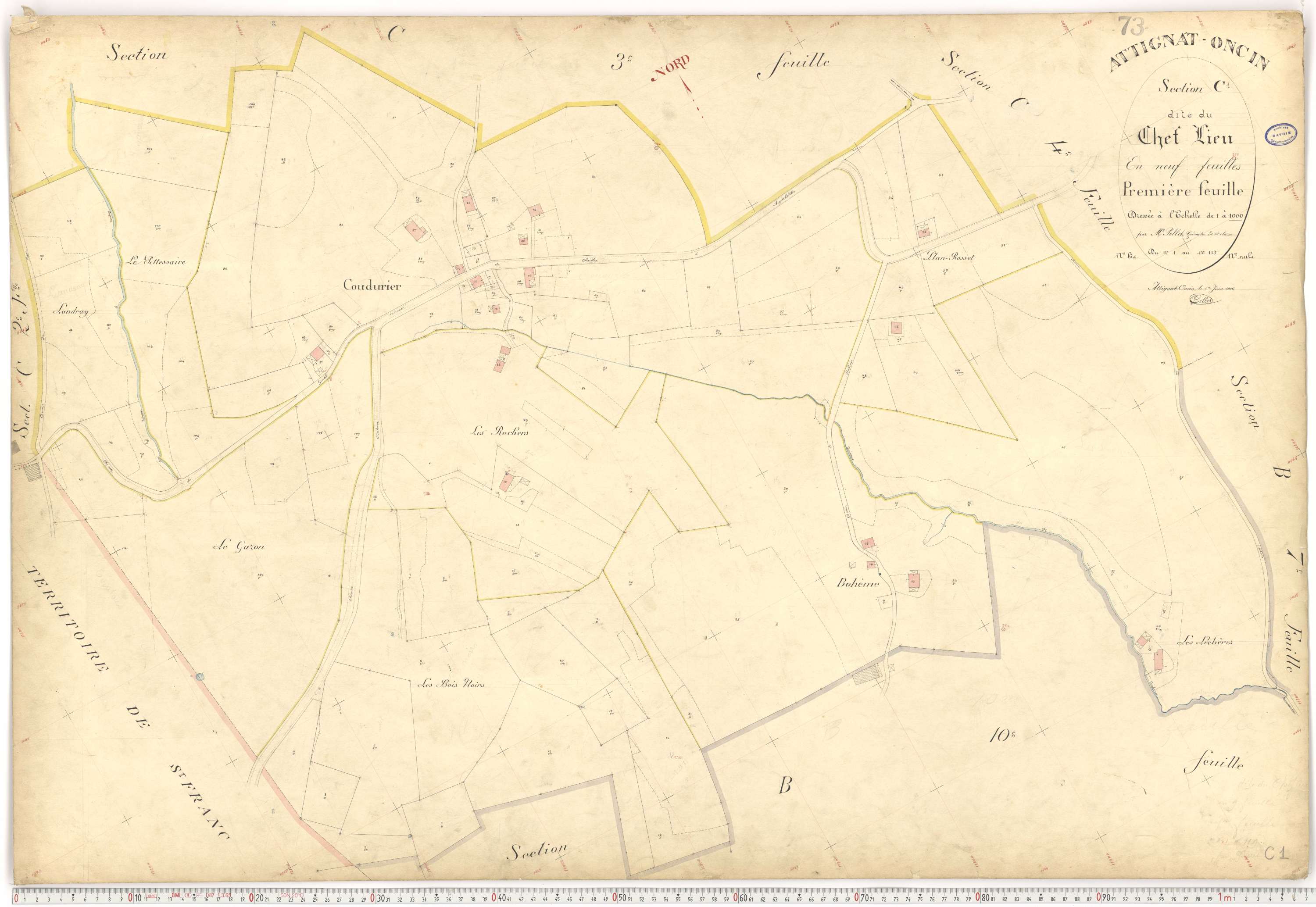 Attignat-Oncin - Plans cadastraux du premier cadastre français.