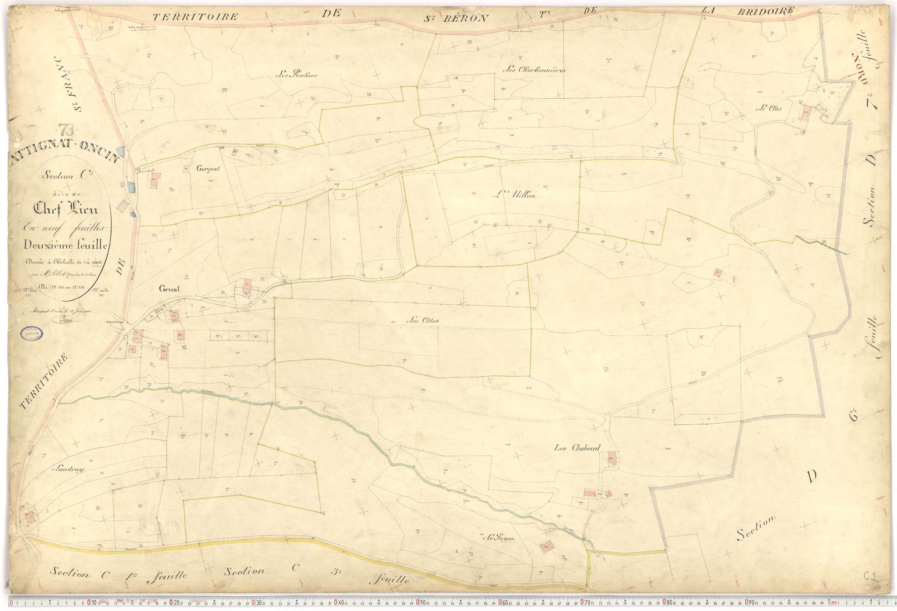 Attignat-Oncin - Plans cadastraux du premier cadastre français.