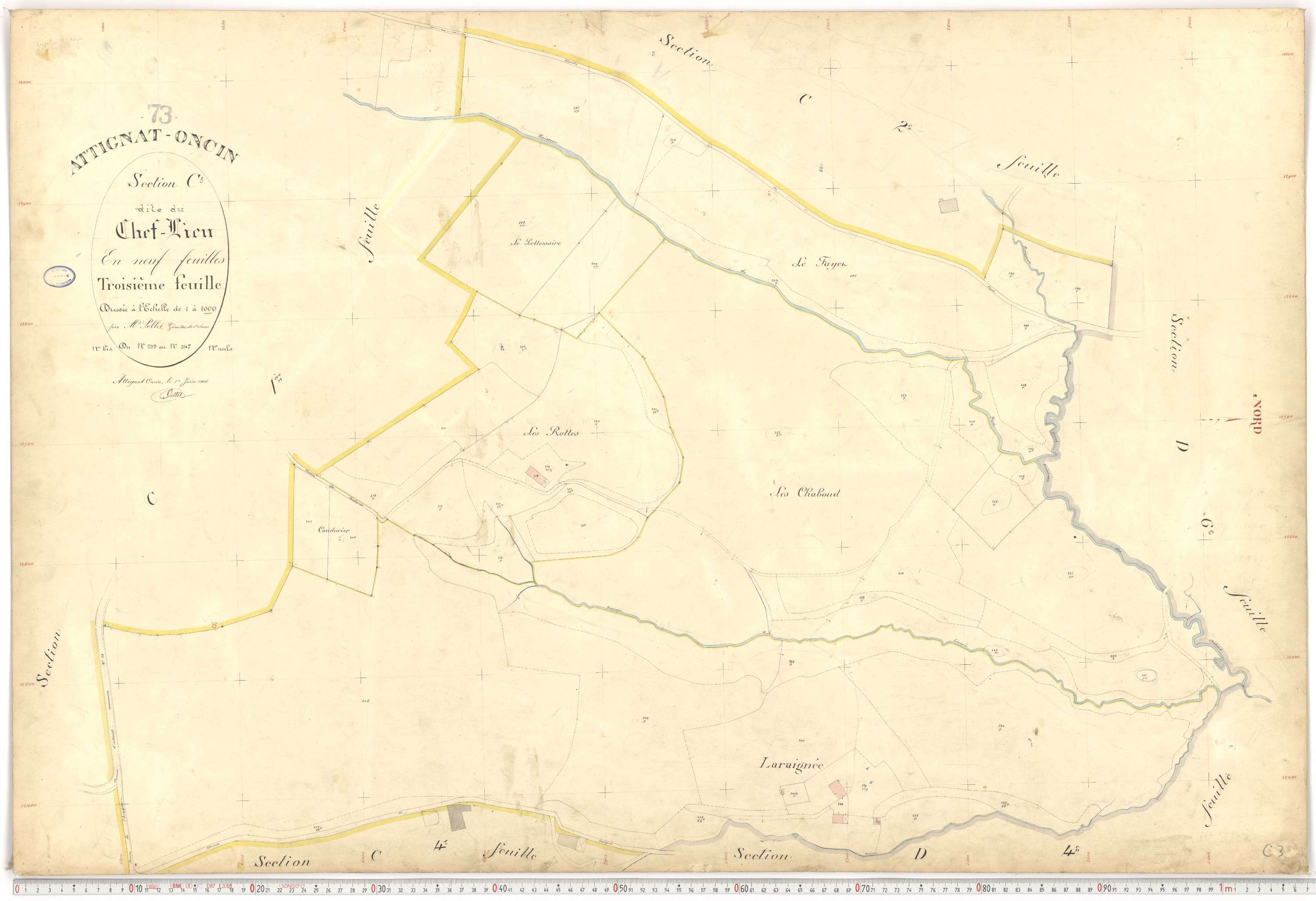 Attignat-Oncin - Plans cadastraux du premier cadastre français.