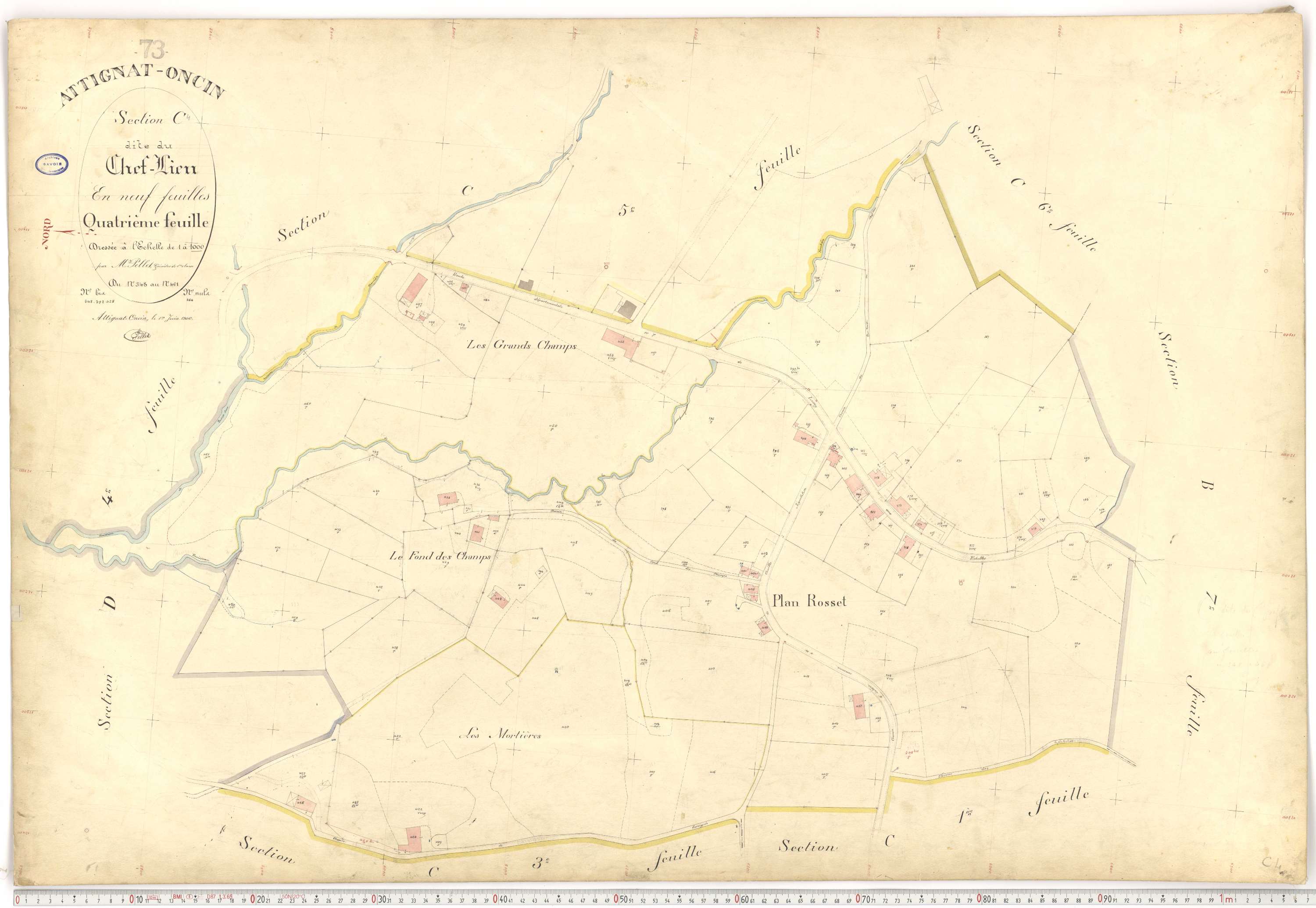 Attignat-Oncin - Plans cadastraux du premier cadastre français.
