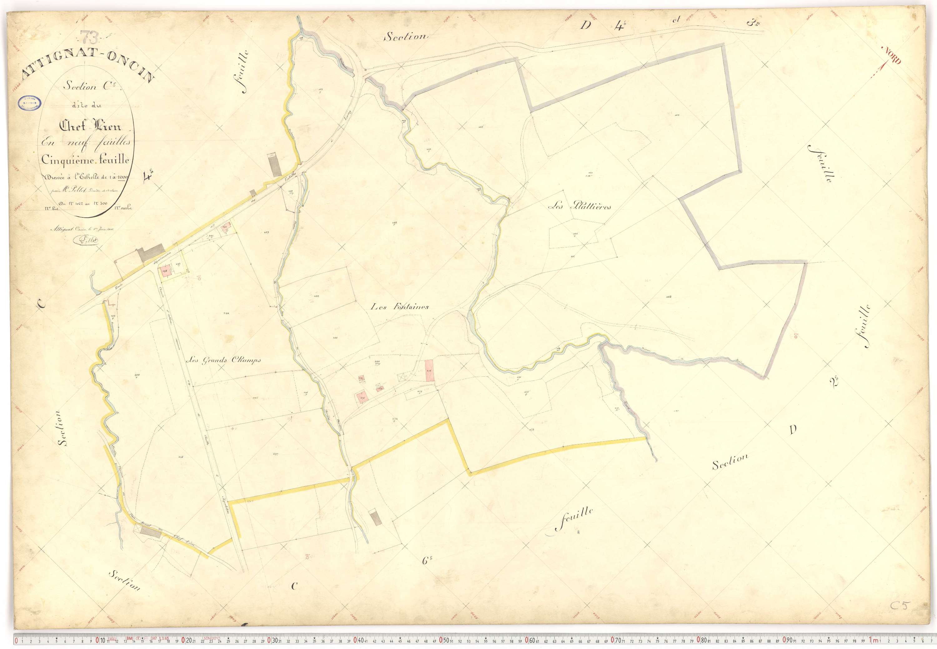 Attignat-Oncin - Plans cadastraux du premier cadastre français.