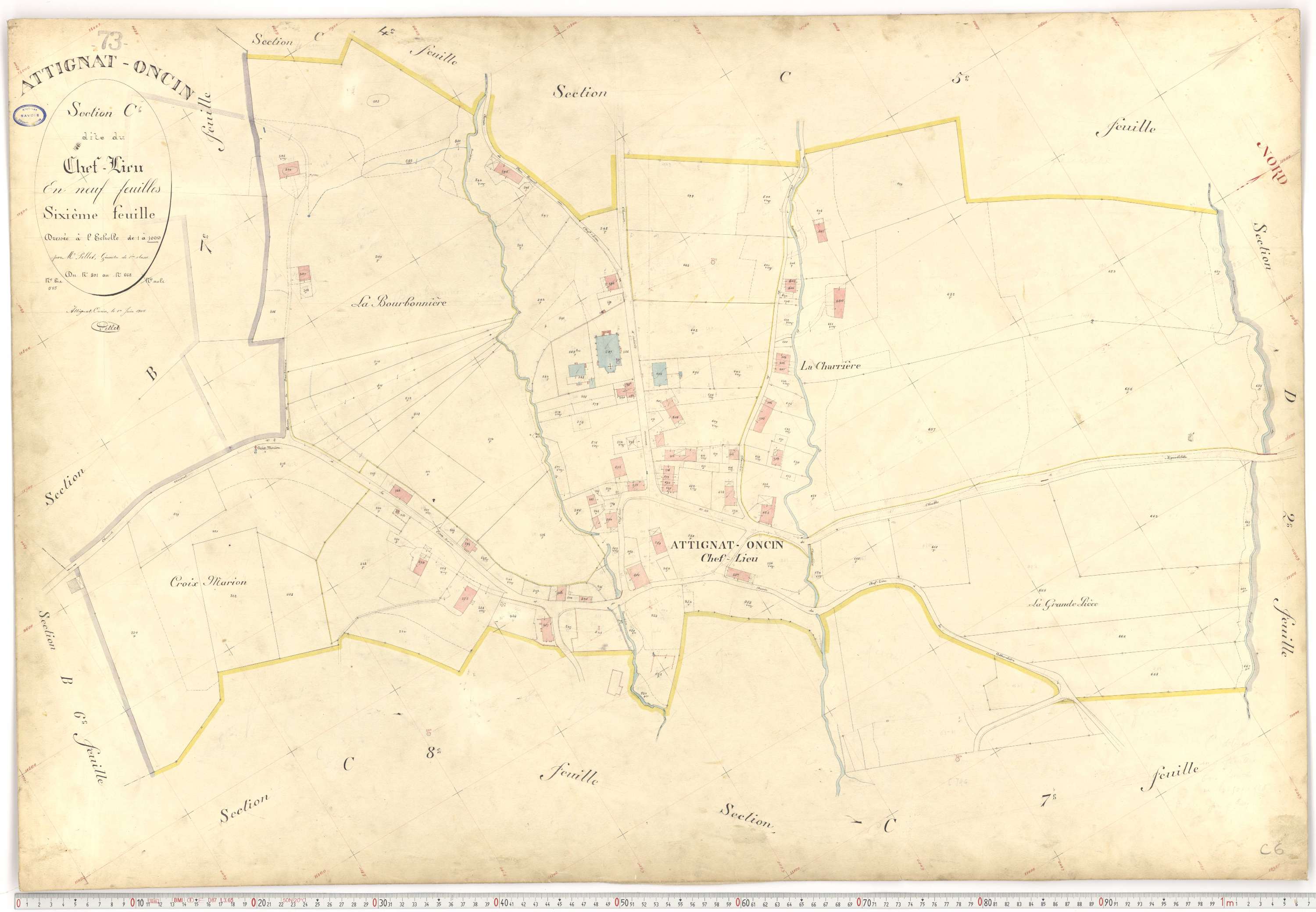 Attignat-Oncin - Plans cadastraux du premier cadastre français.