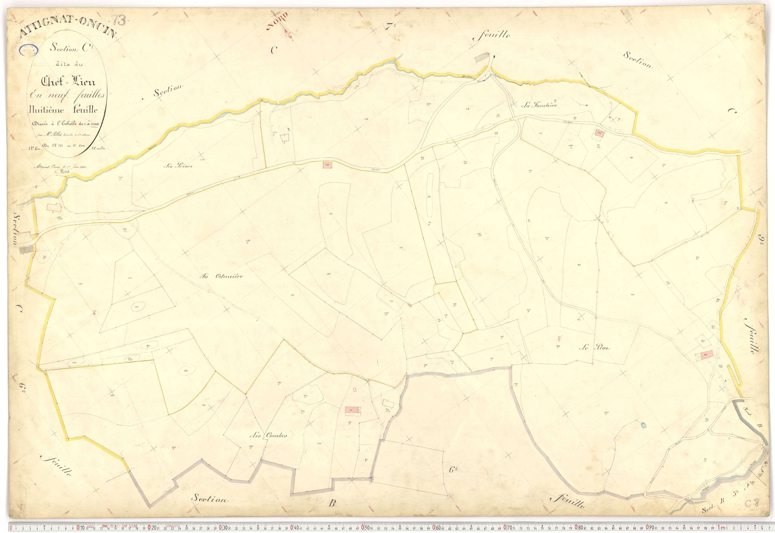 Attignat-Oncin - Plans cadastraux du premier cadastre français.