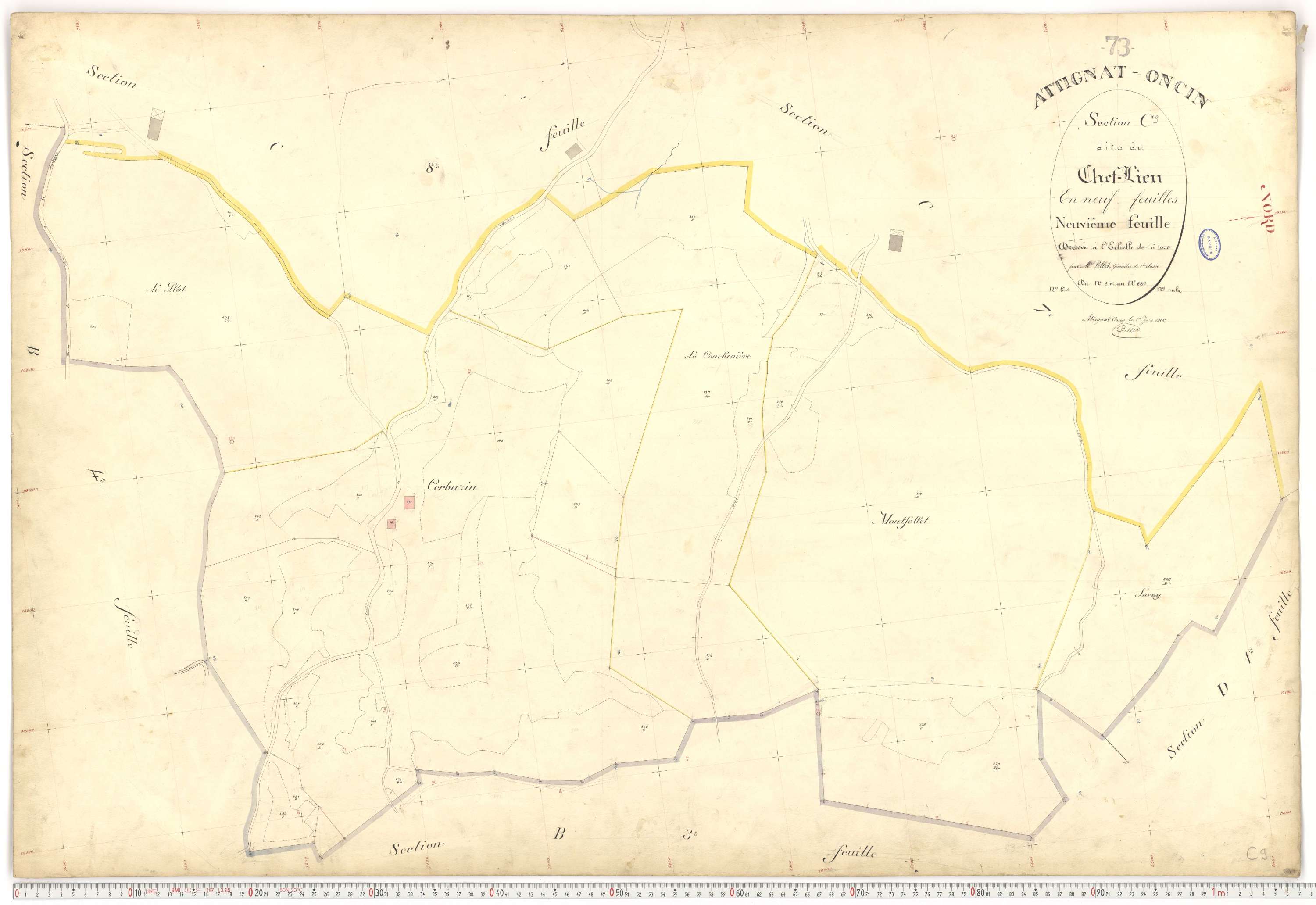 Attignat-Oncin - Plans cadastraux du premier cadastre français.