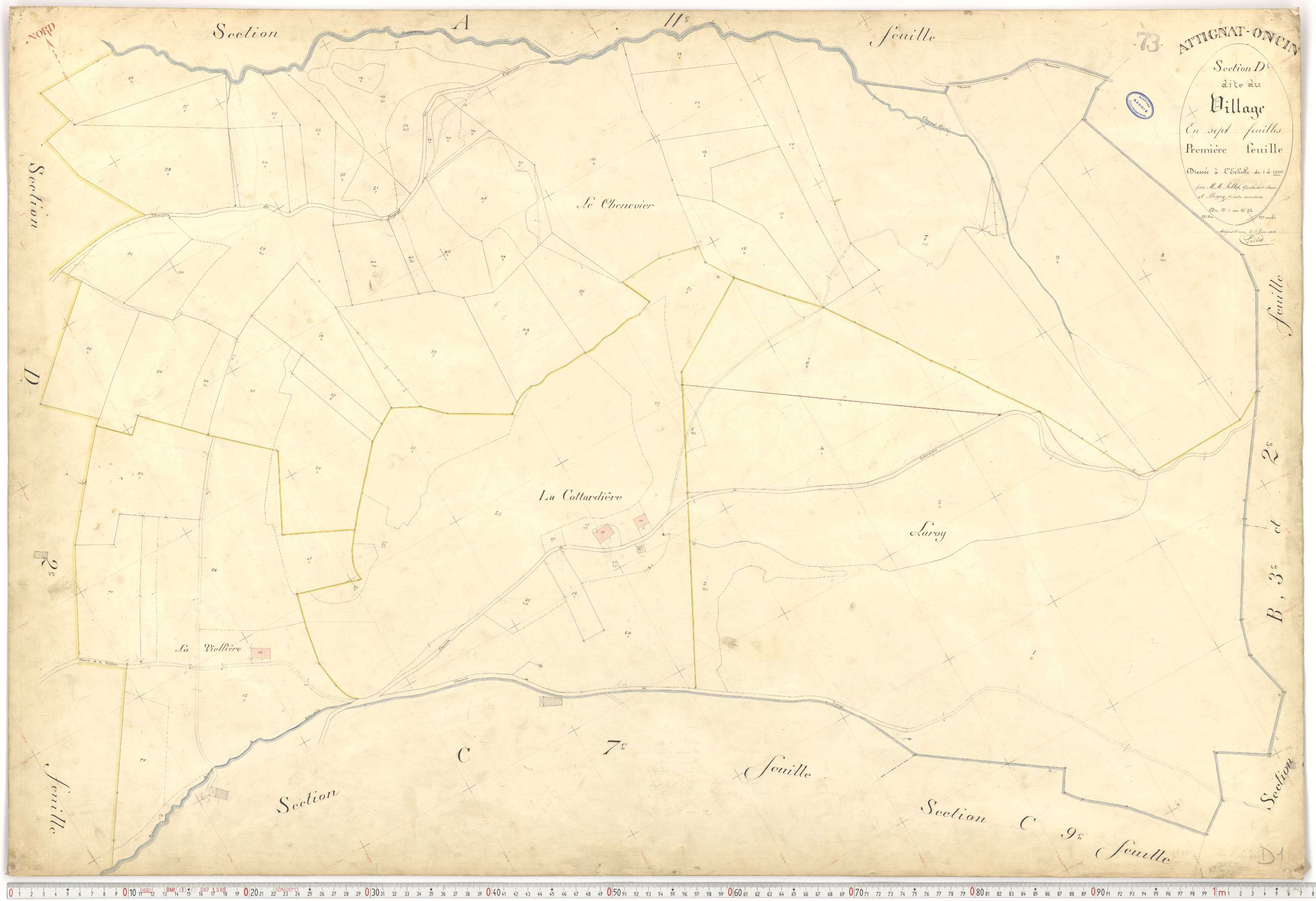 Attignat-Oncin - Plans cadastraux du premier cadastre français.