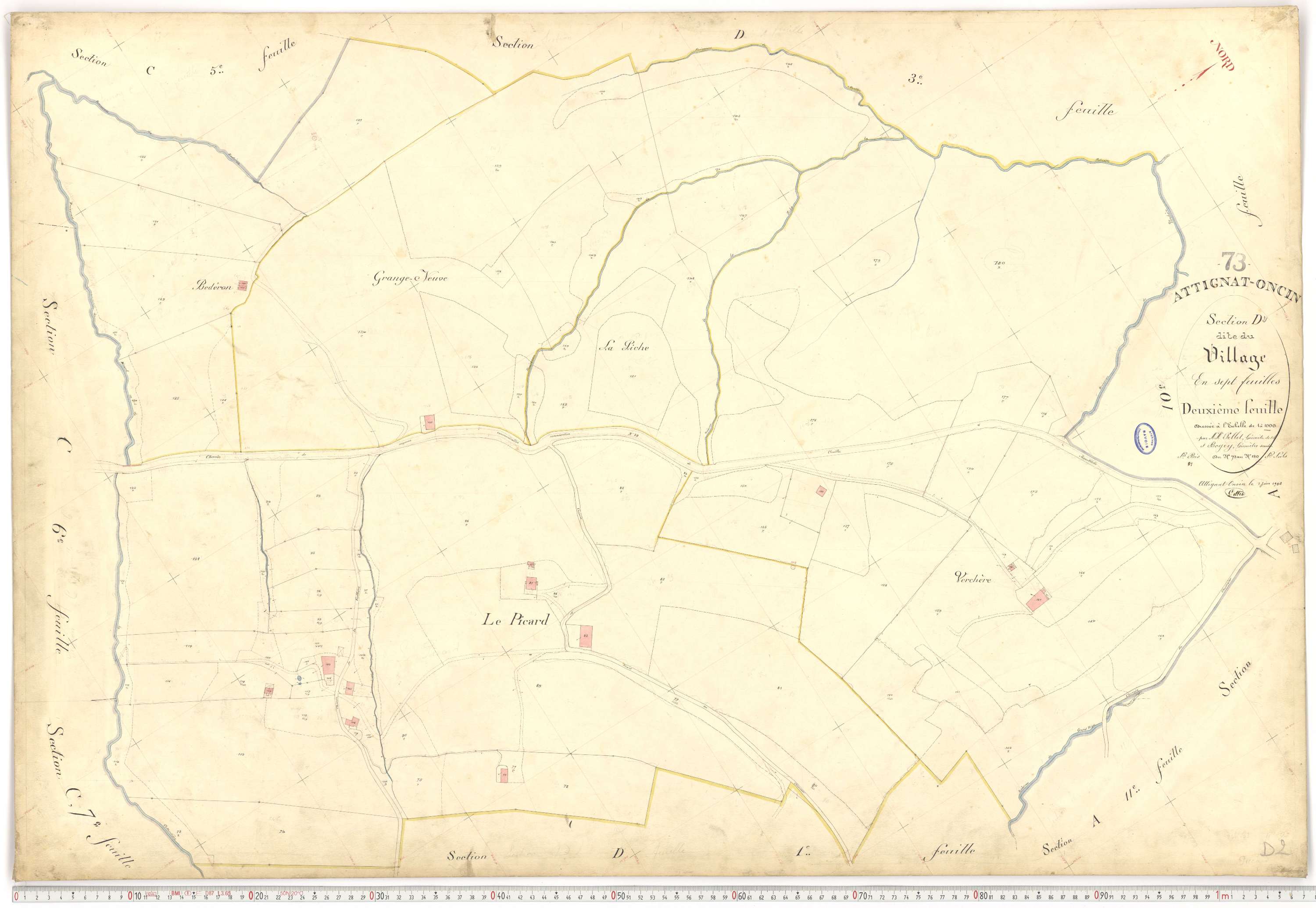 Attignat-Oncin - Plans cadastraux du premier cadastre français.