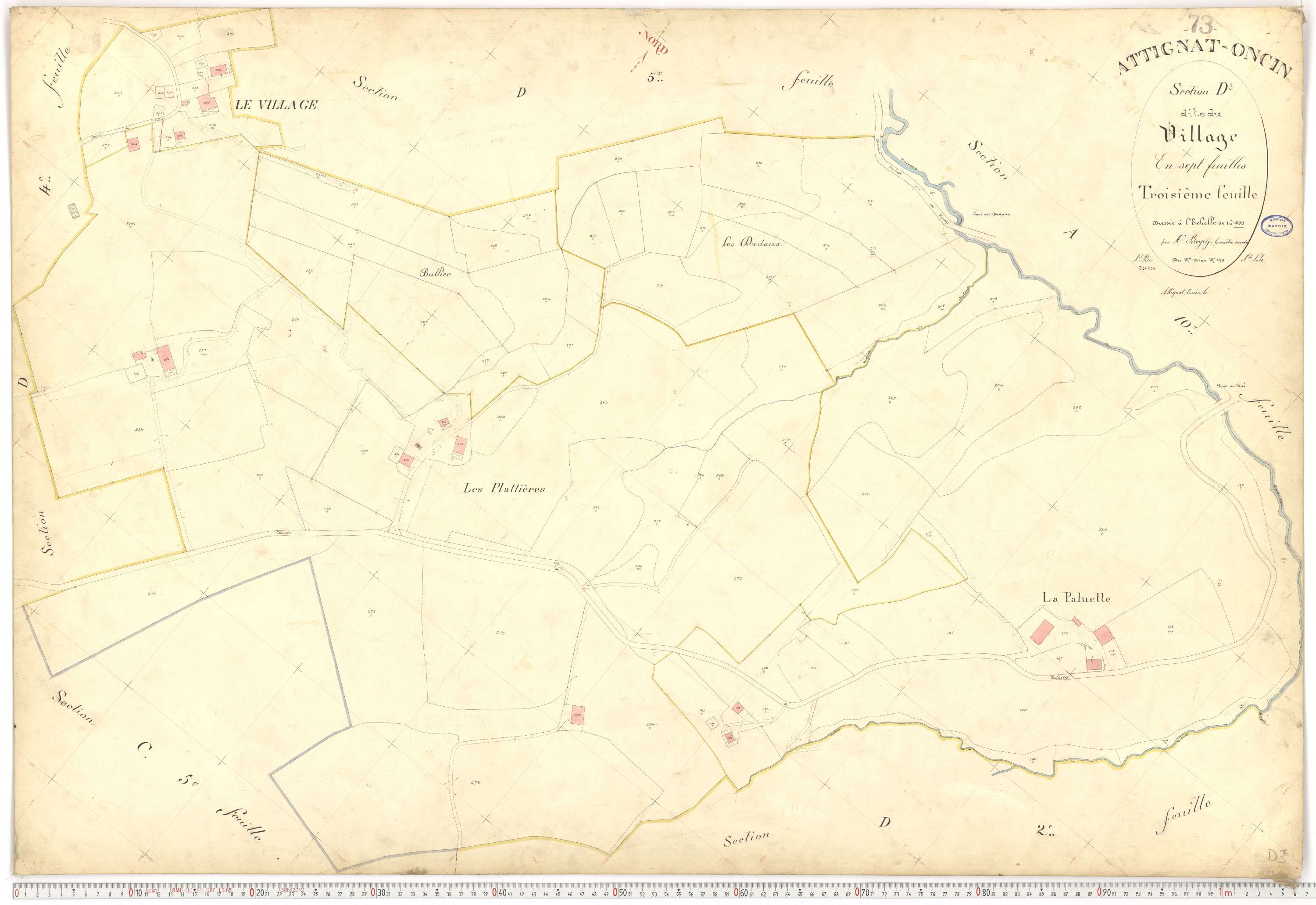 Attignat-Oncin - Plans cadastraux du premier cadastre français.