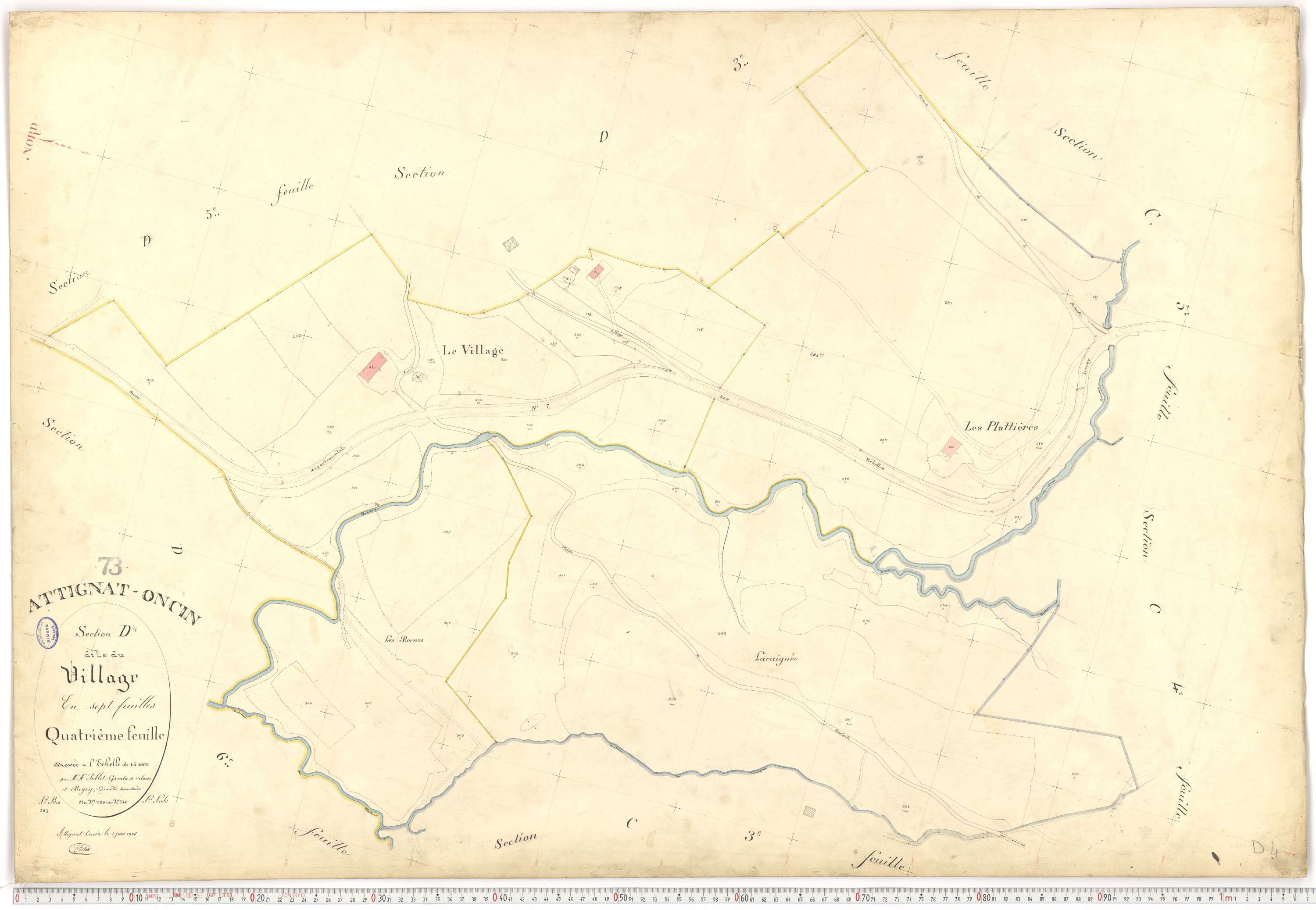 Attignat-Oncin - Plans cadastraux du premier cadastre français.