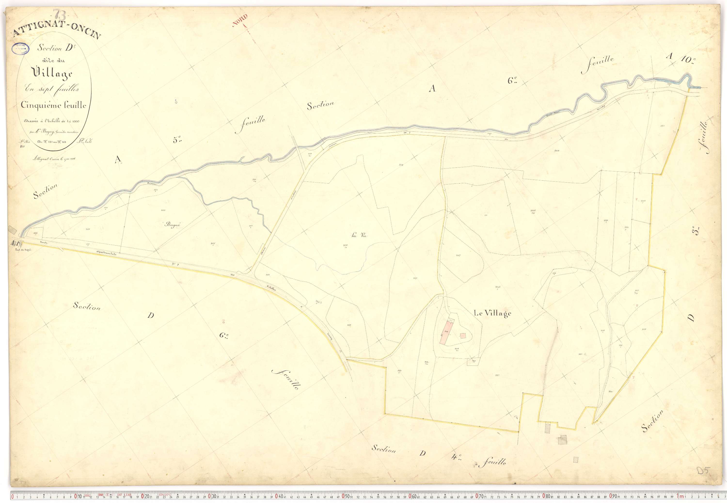 Attignat-Oncin - Plans cadastraux du premier cadastre français.
