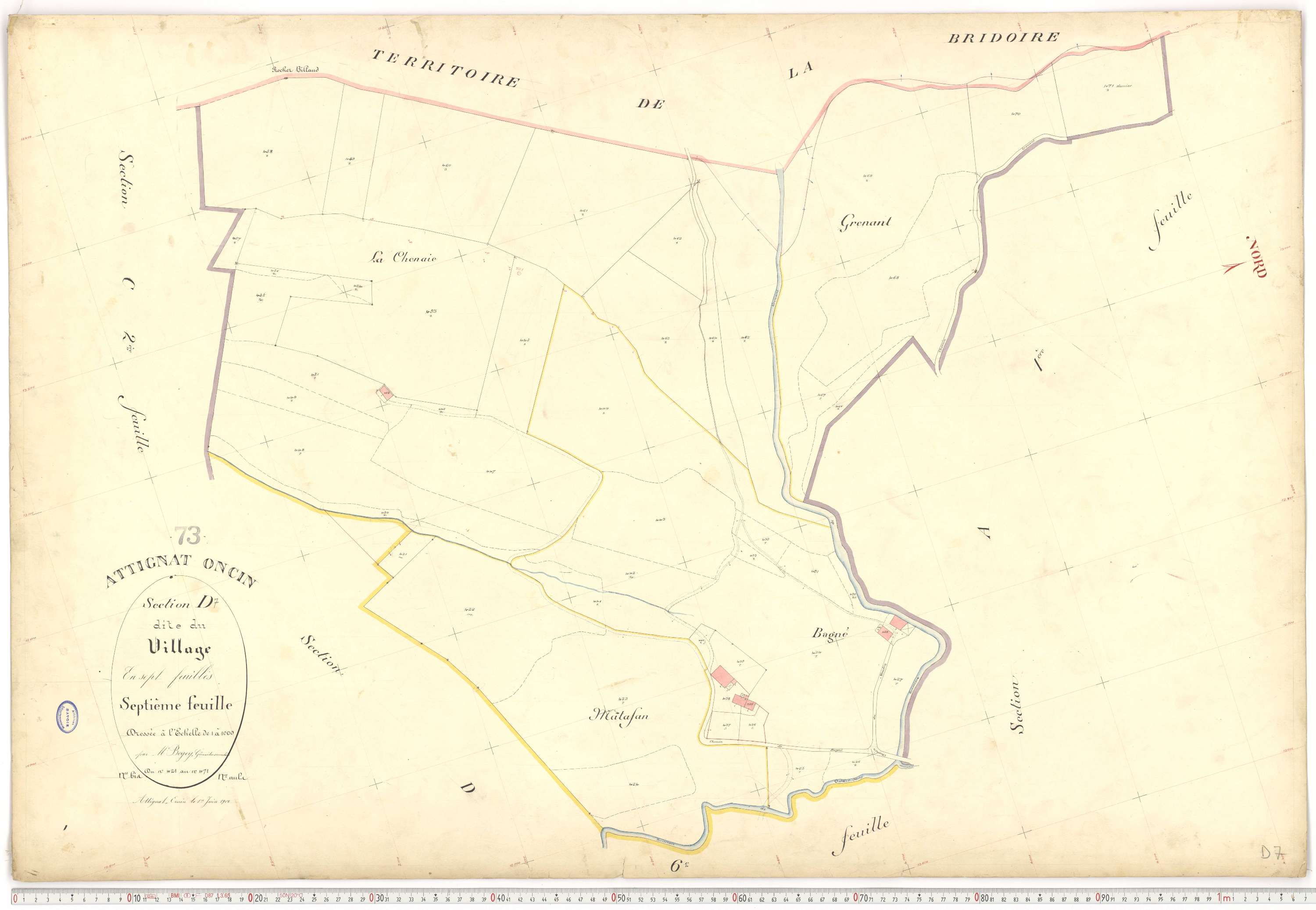 Attignat-Oncin - Plans cadastraux du premier cadastre français.