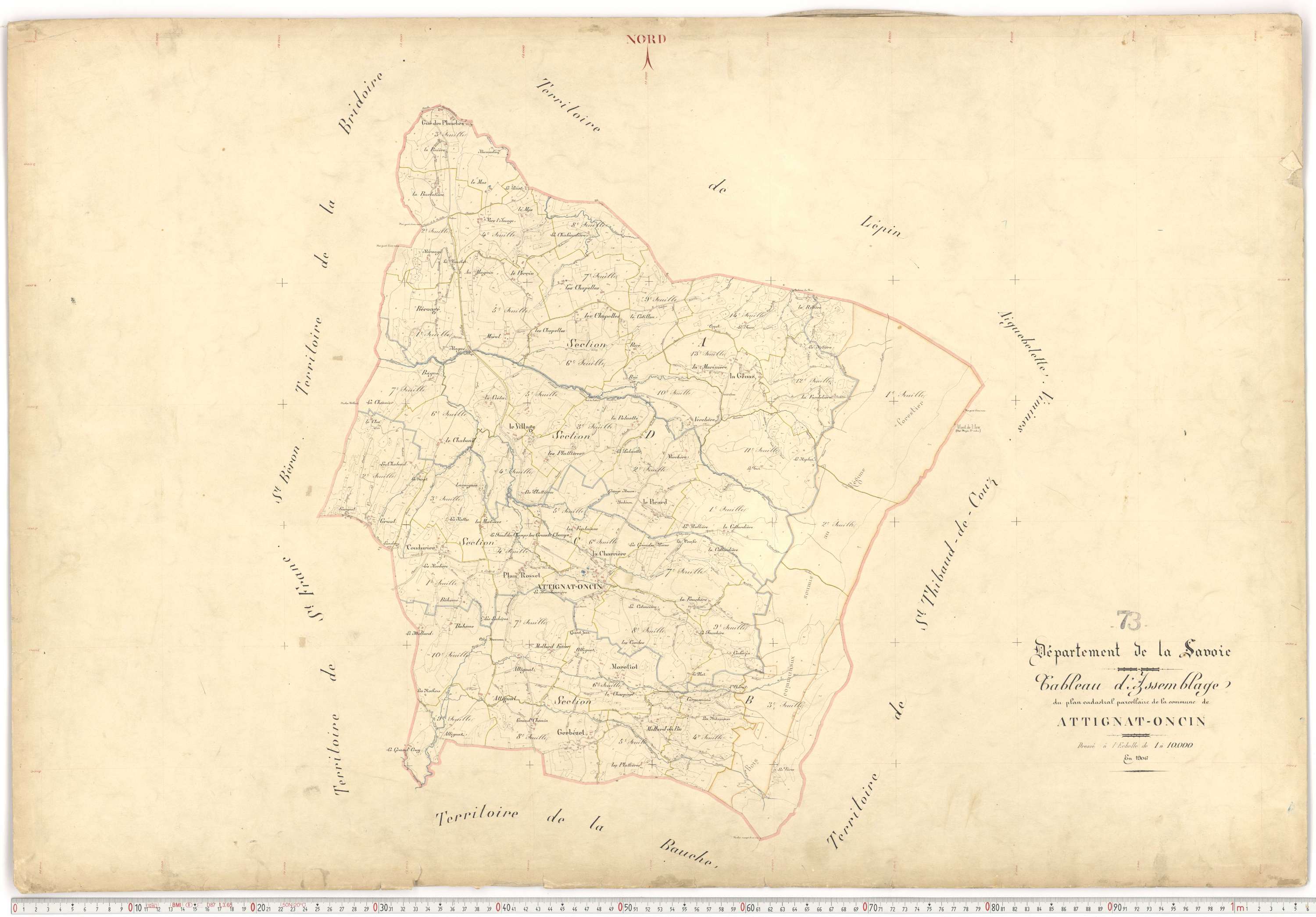 Attignat-Oncin - Plans cadastraux du premier cadastre français.