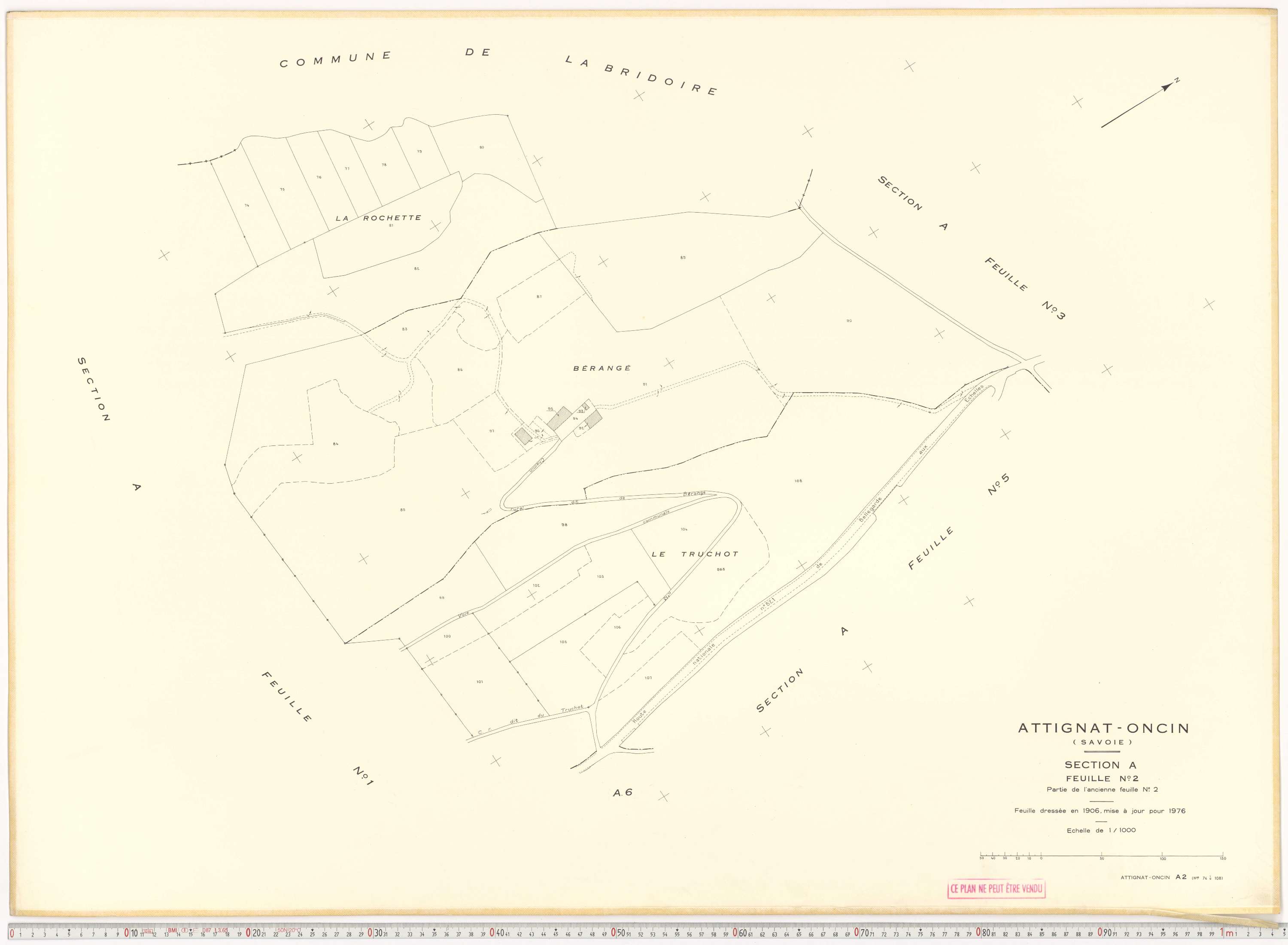 Attignat-Oncin - Cadastre rénové (1976-1988).