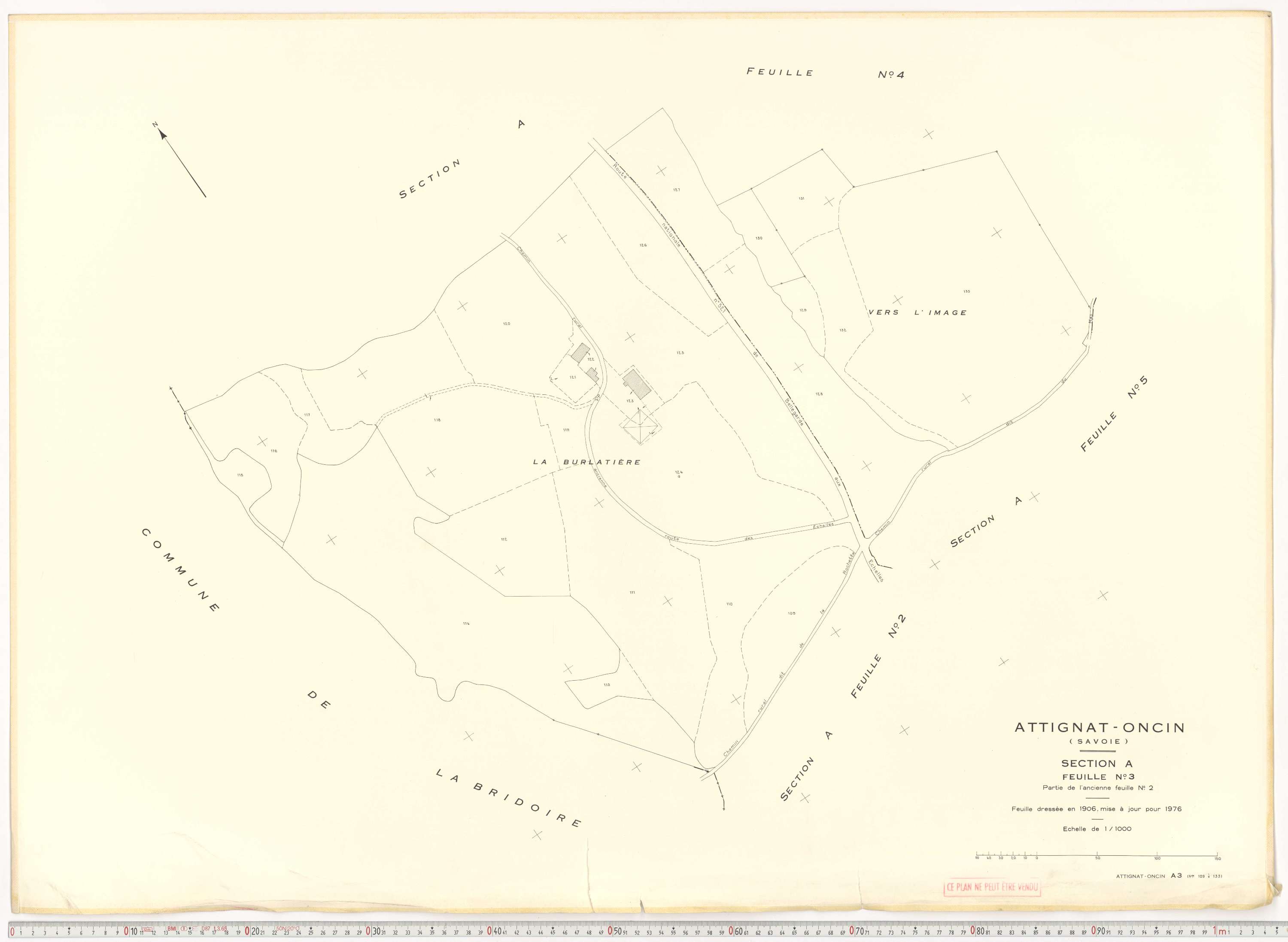 Attignat-Oncin - Cadastre rénové (1976-1988).