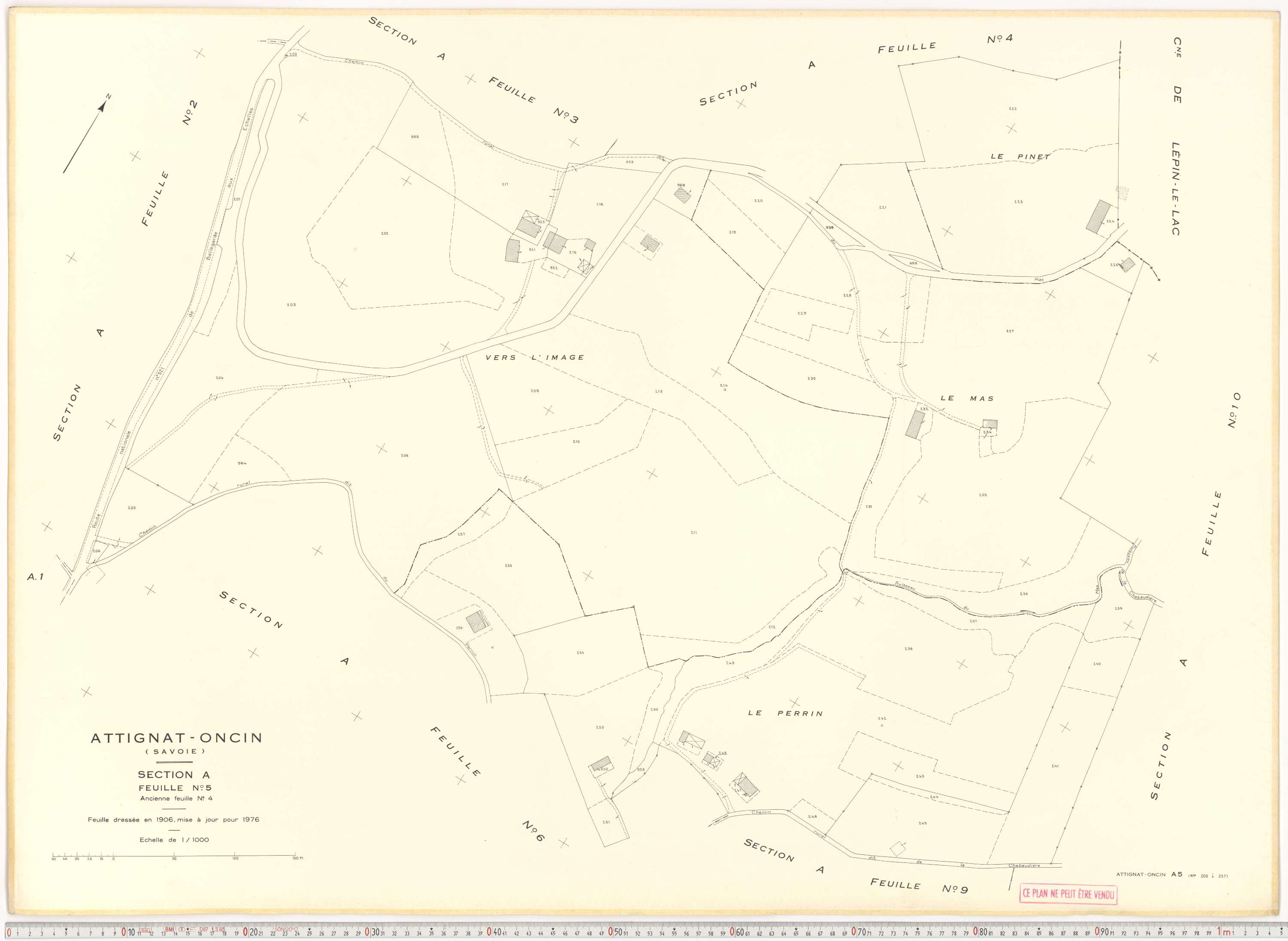Attignat-Oncin - Cadastre rénové (1976-1988).