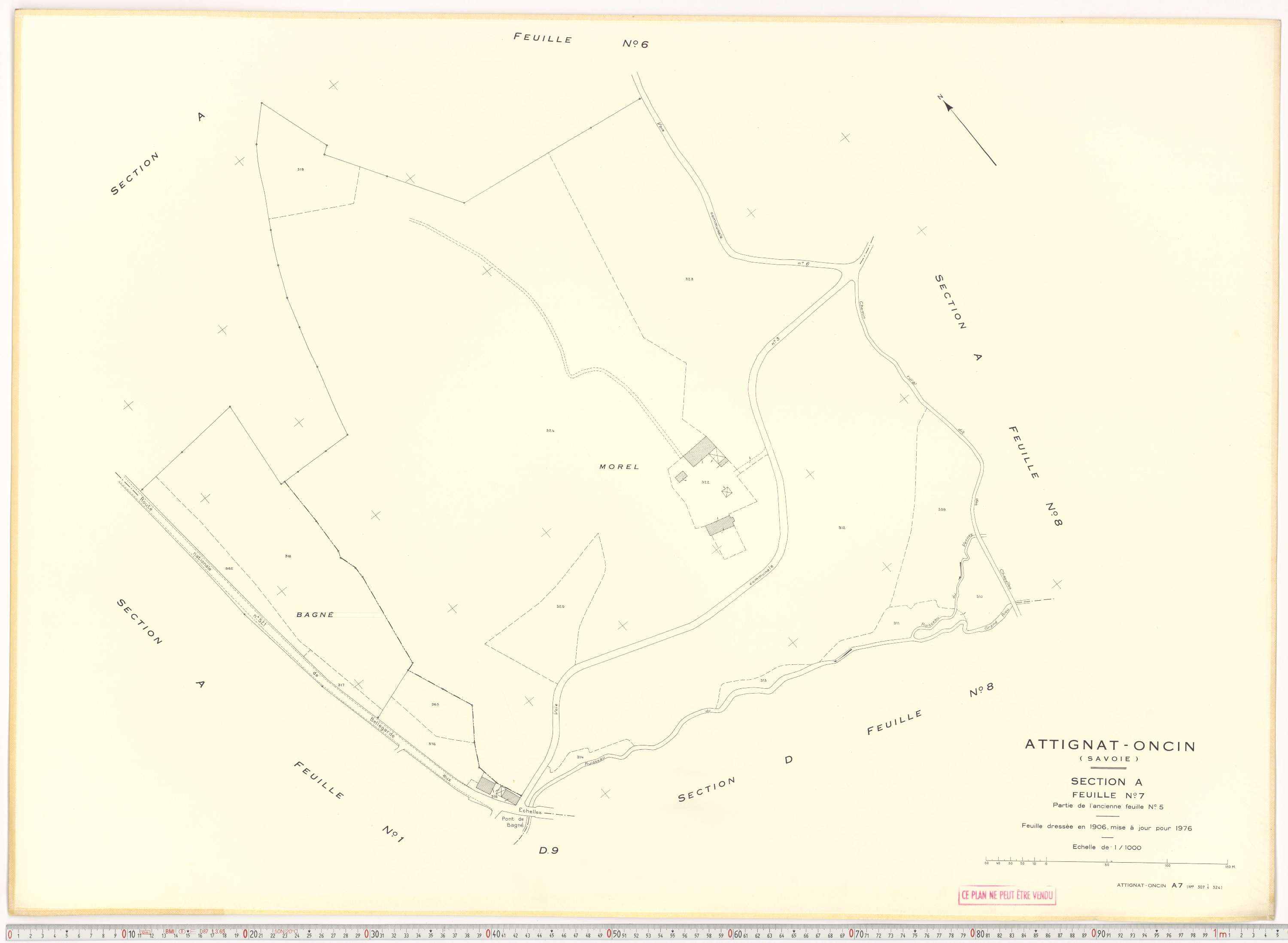 Attignat-Oncin - Cadastre rénové (1976-1988).