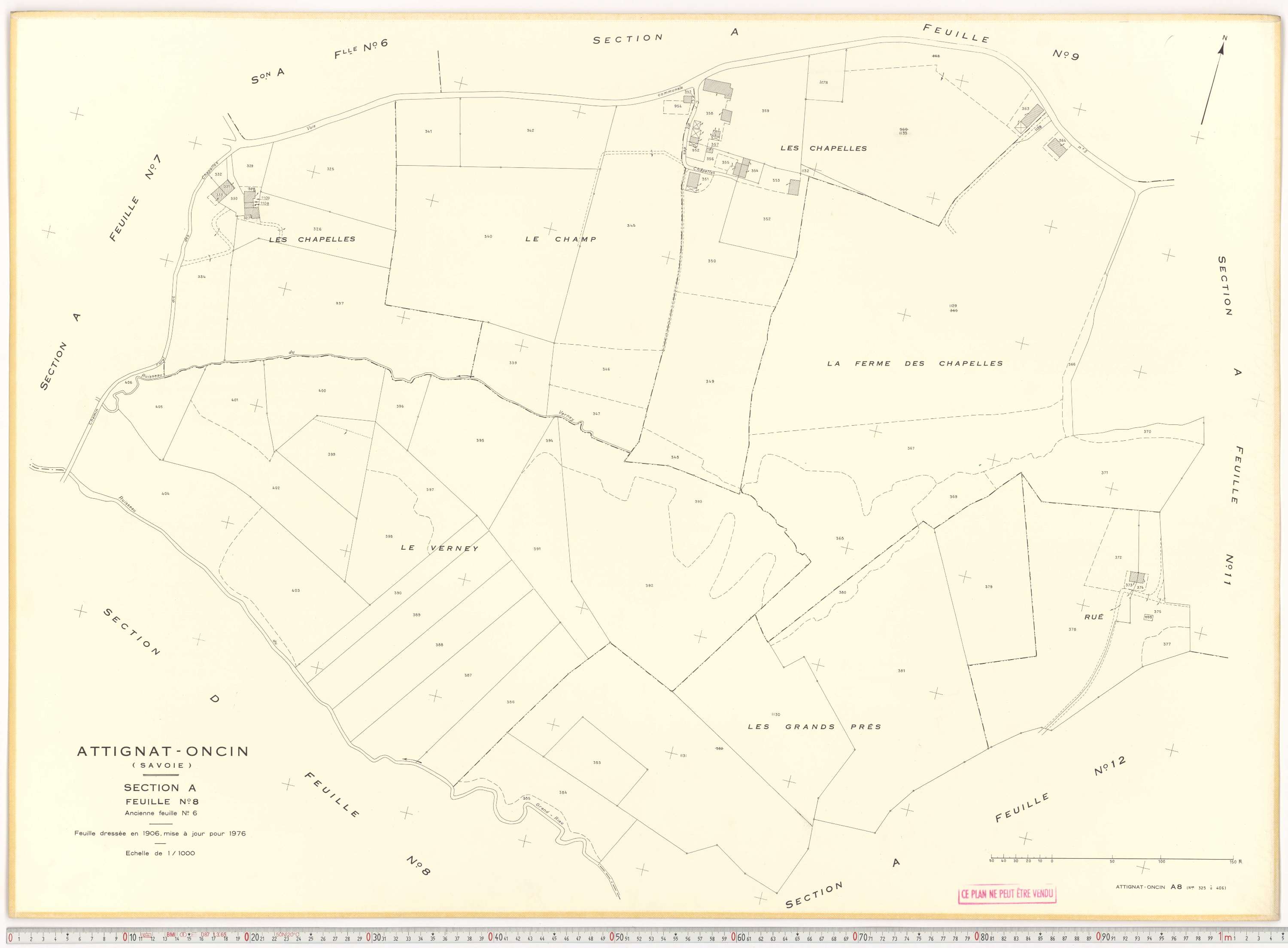 Attignat-Oncin - Cadastre rénové (1976-1988).