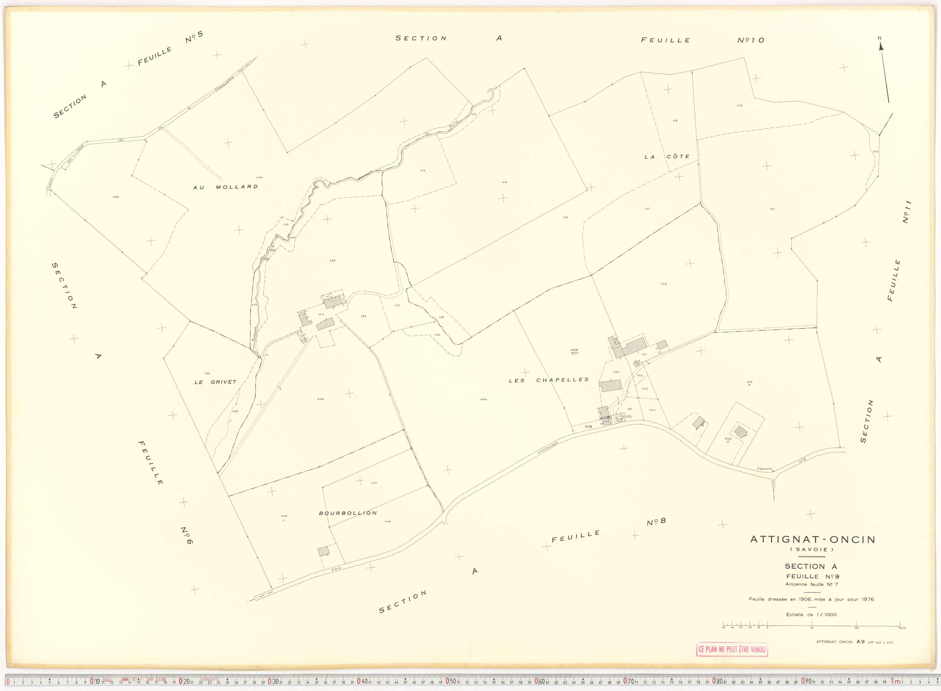 Attignat-Oncin - Cadastre rénové (1976-1988).
