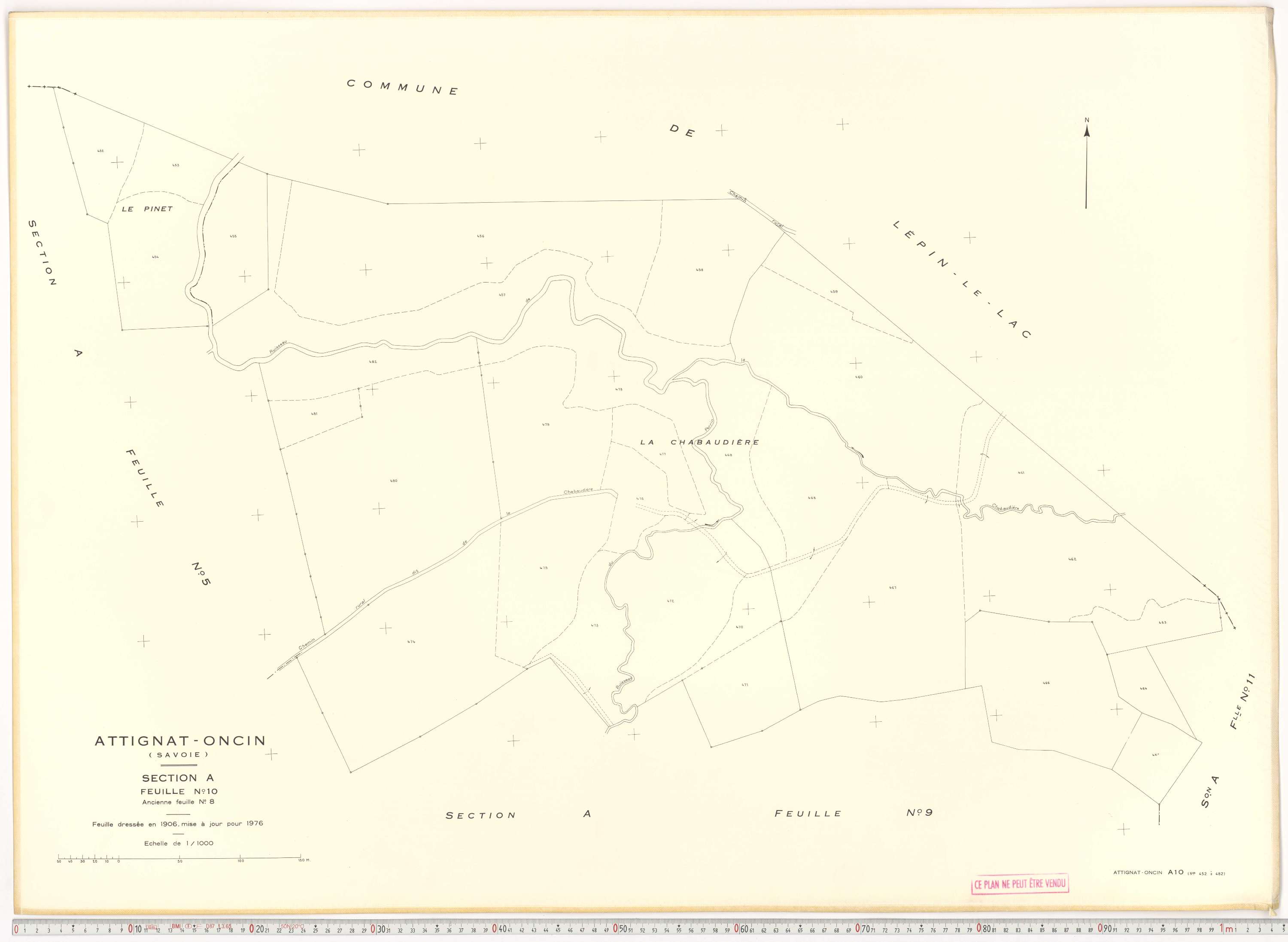 Attignat-Oncin - Cadastre rénové (1976-1988).