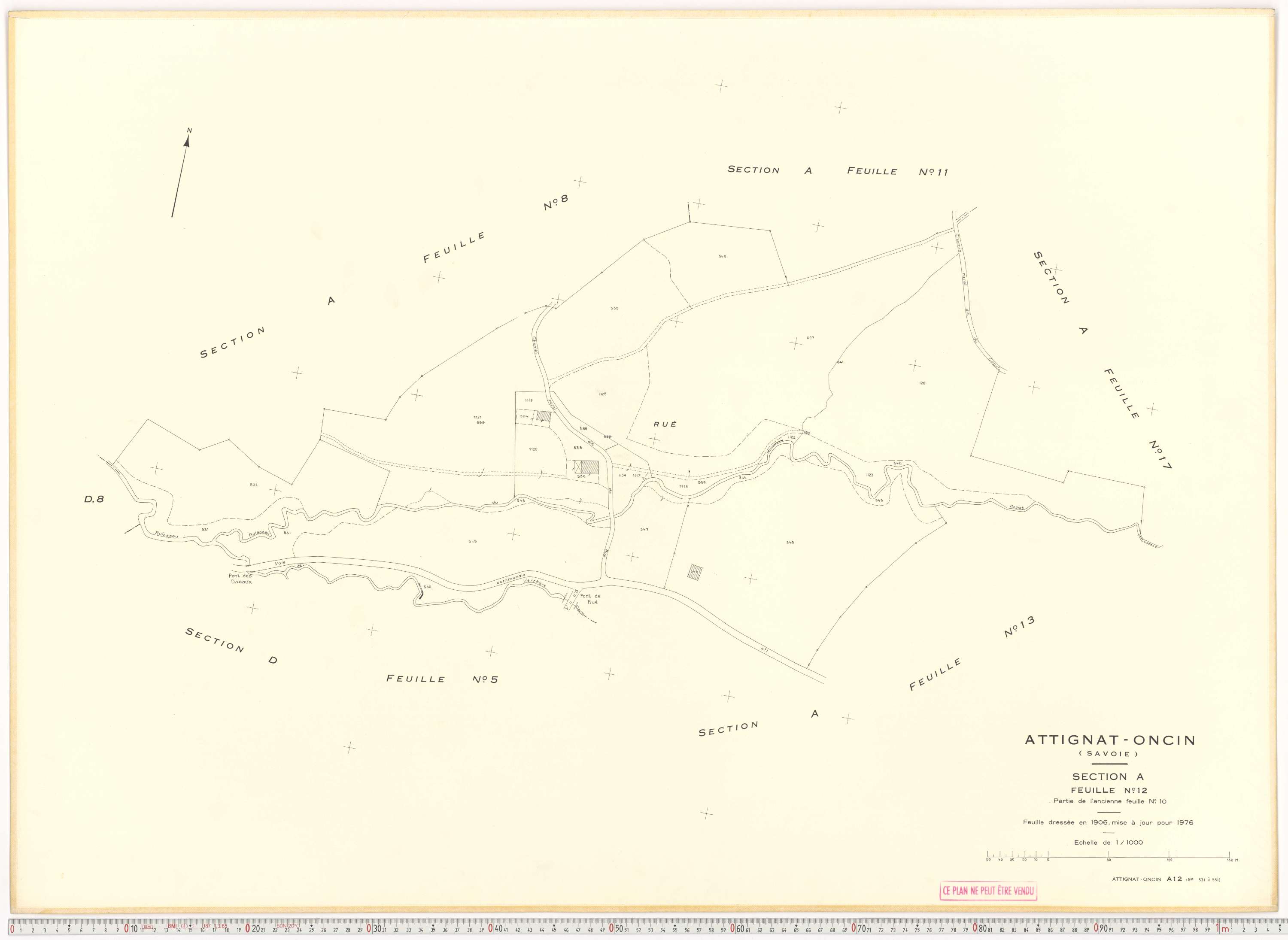Attignat-Oncin - Cadastre rénové (1976-1988).