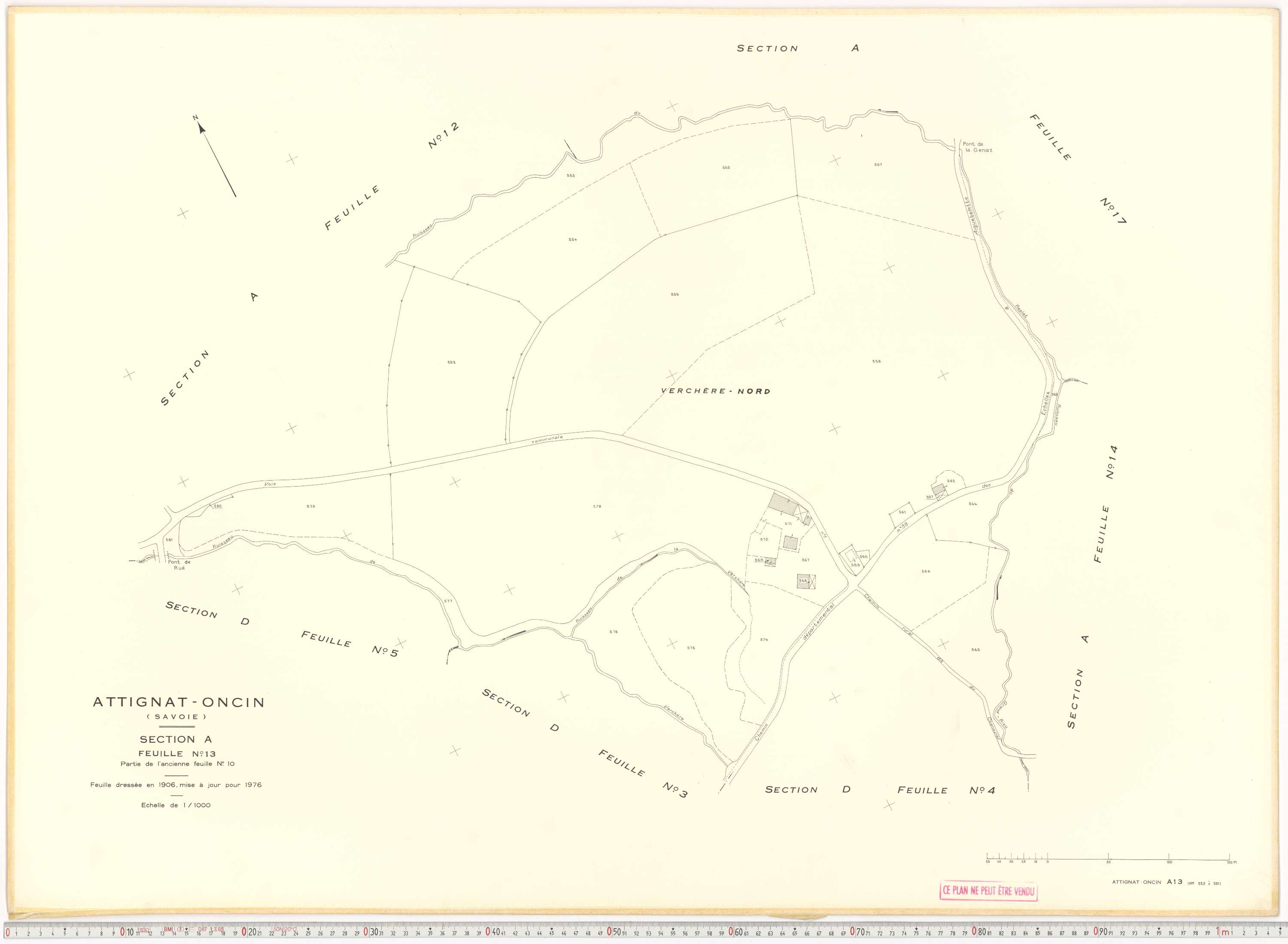 Attignat-Oncin - Cadastre rénové (1976-1988).