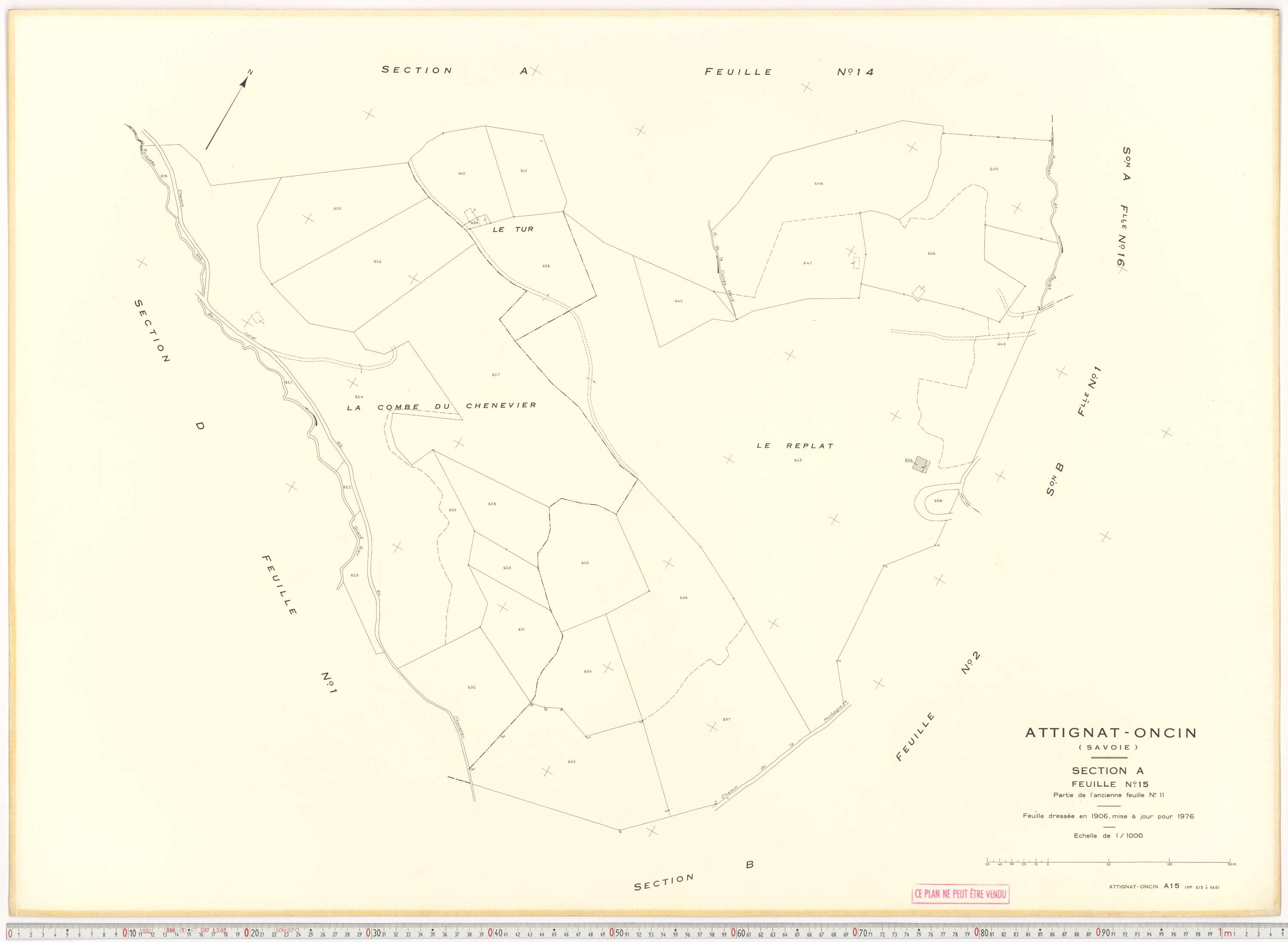 Attignat-Oncin - Cadastre rénové (1976-1988).