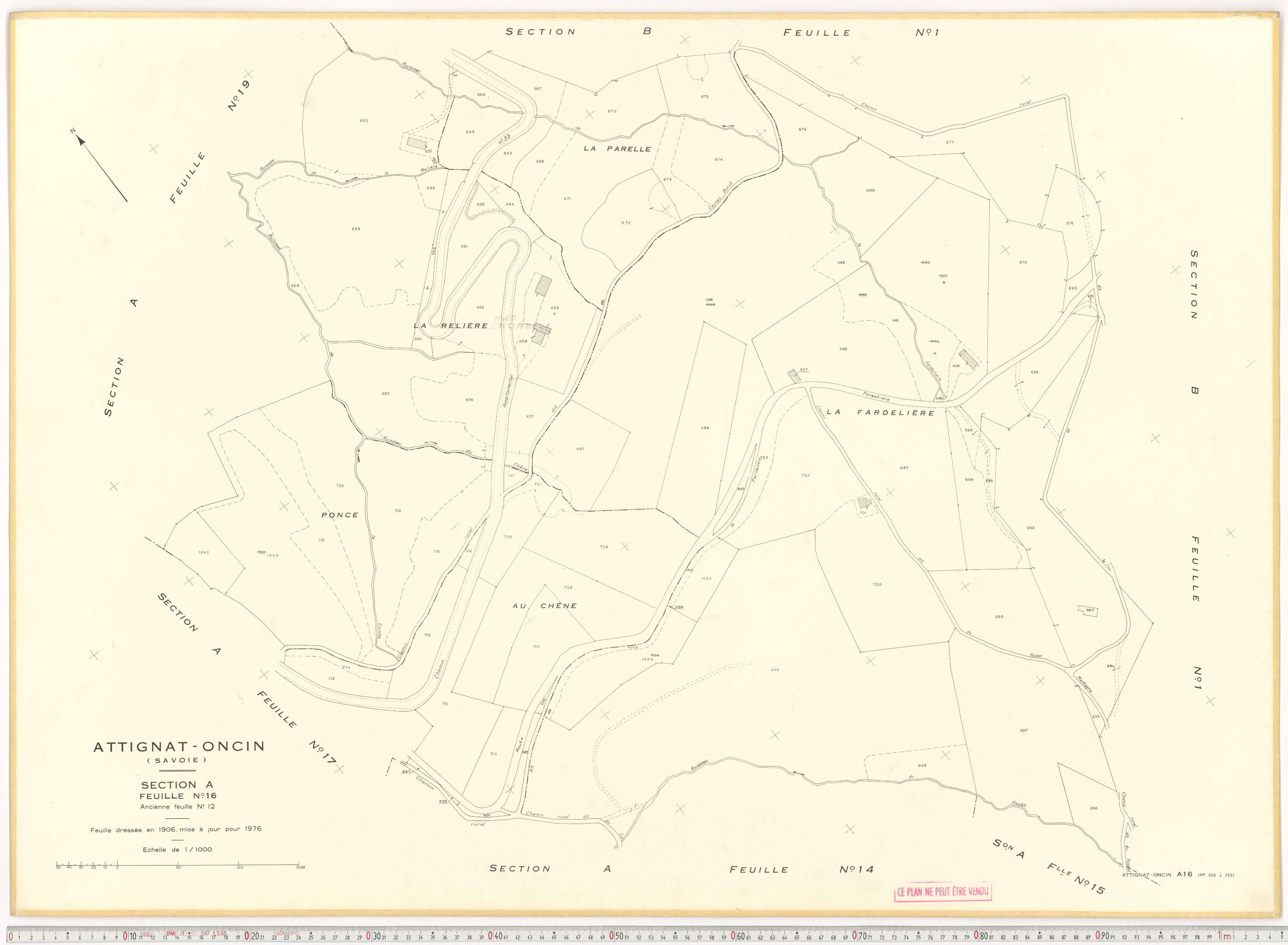 Attignat-Oncin - Cadastre rénové (1976-1988).