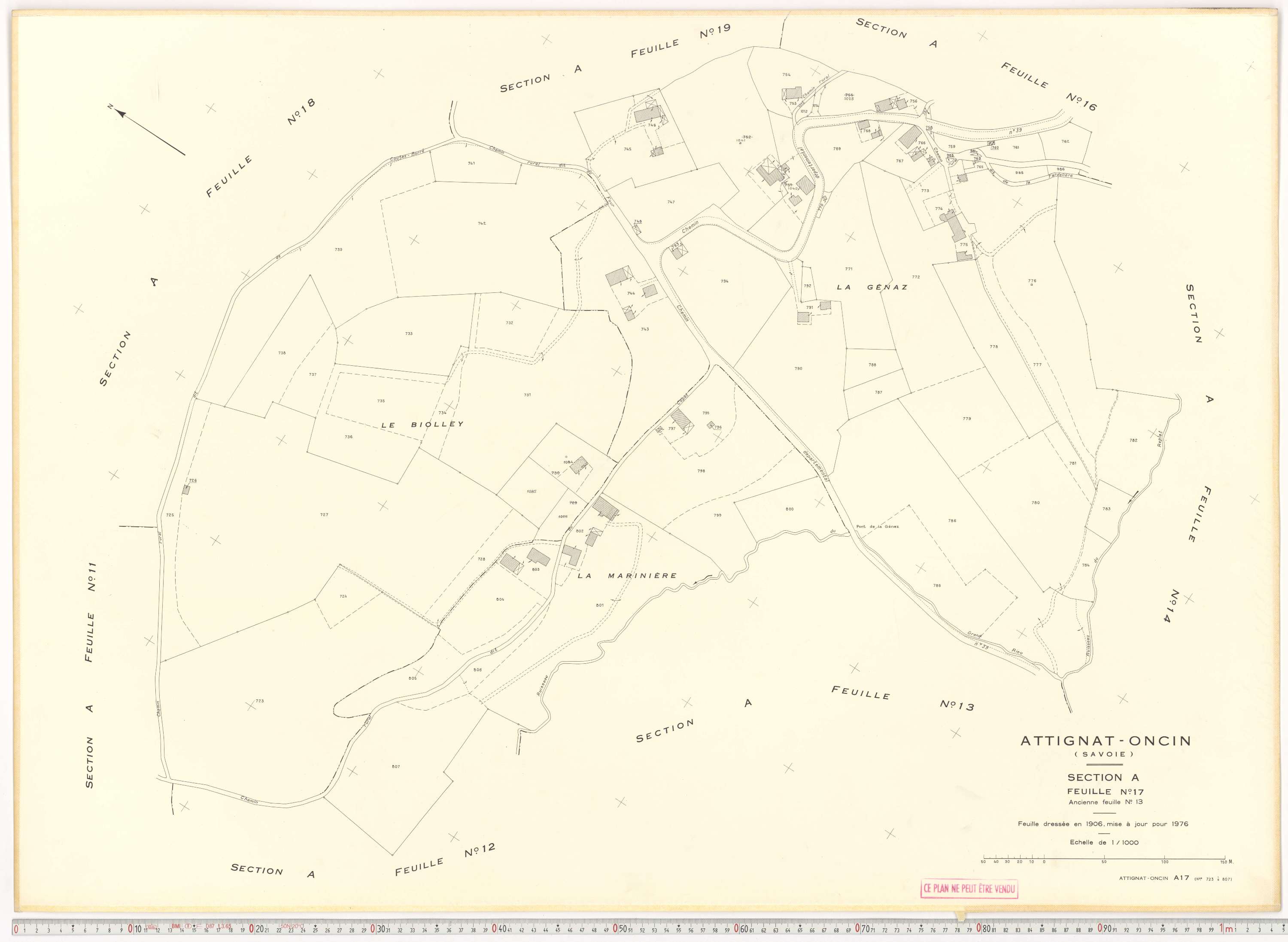 Attignat-Oncin - Cadastre rénové (1976-1988).