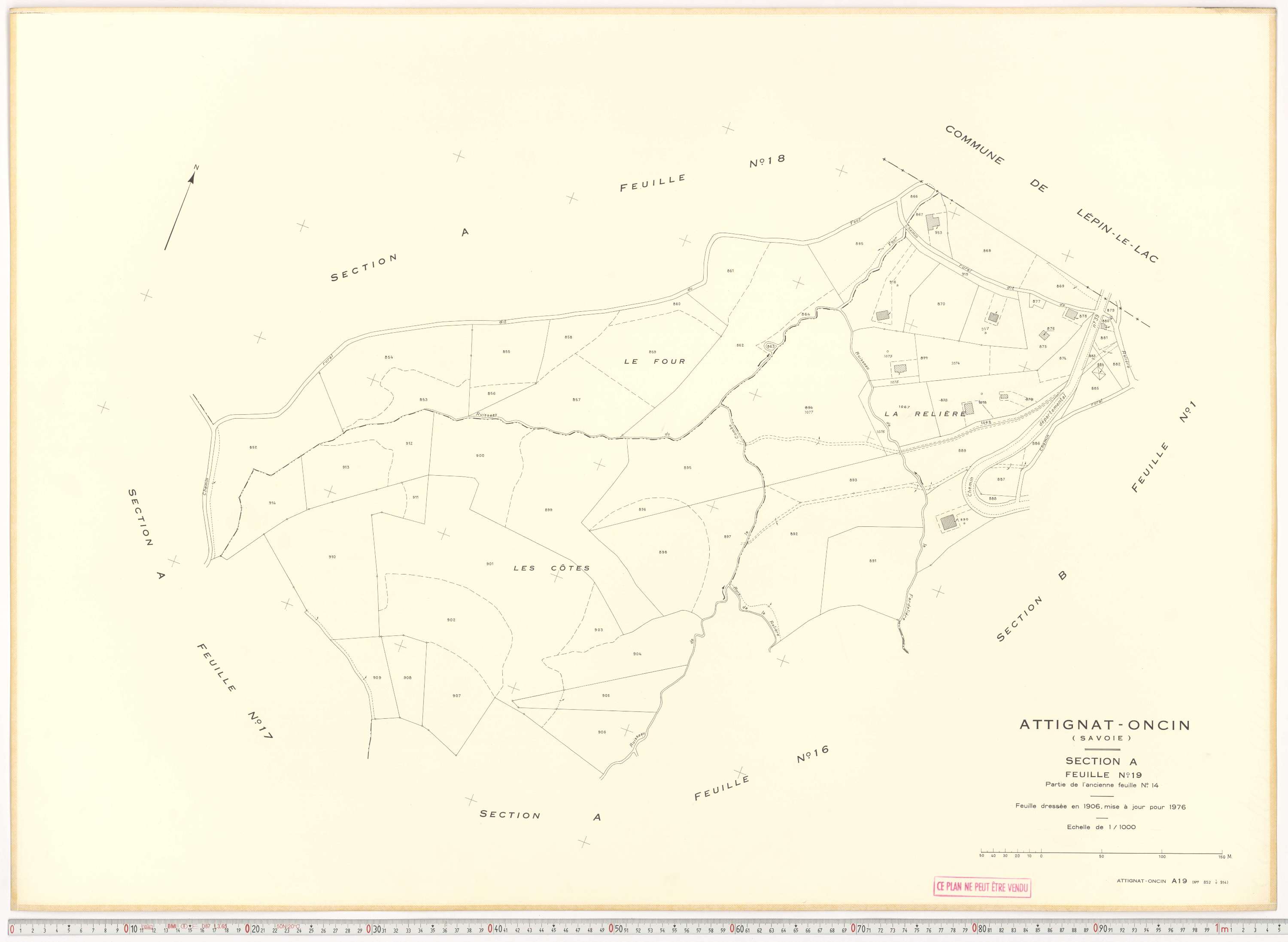 Attignat-Oncin - Cadastre rénové (1976-1988).