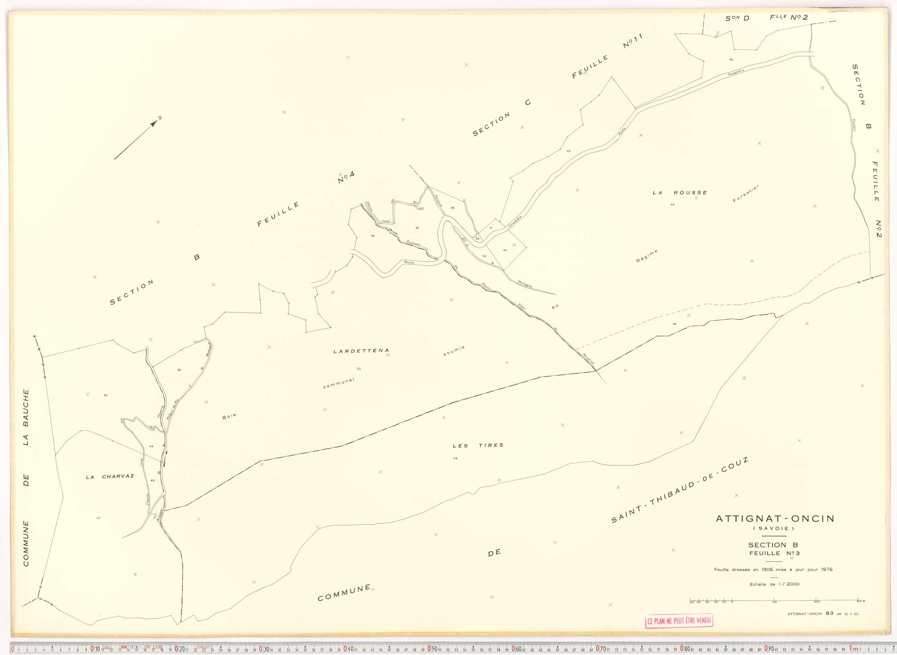 Attignat-Oncin - Cadastre rénové (1976-1988).