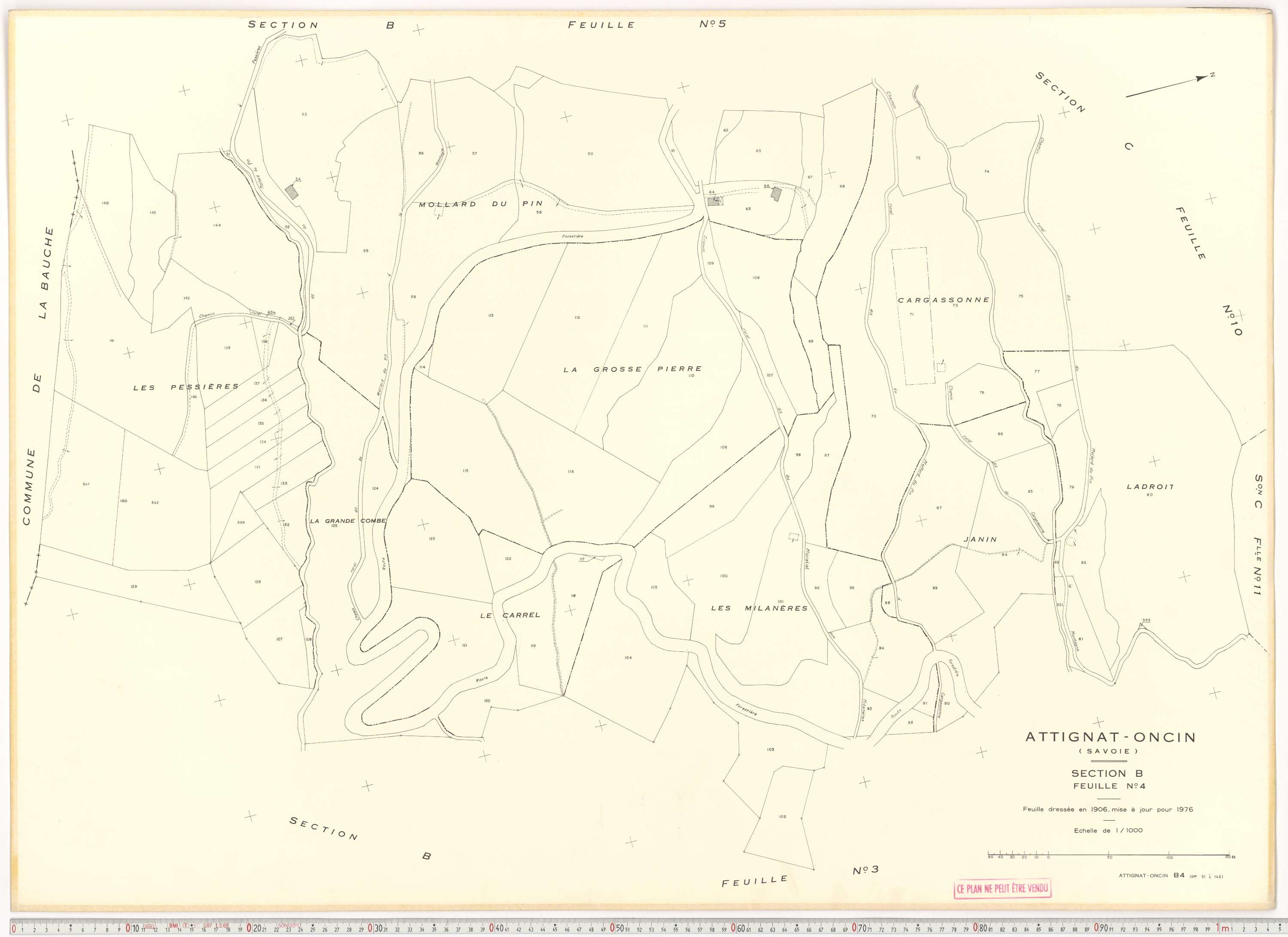Attignat-Oncin - Cadastre rénové (1976-1988).