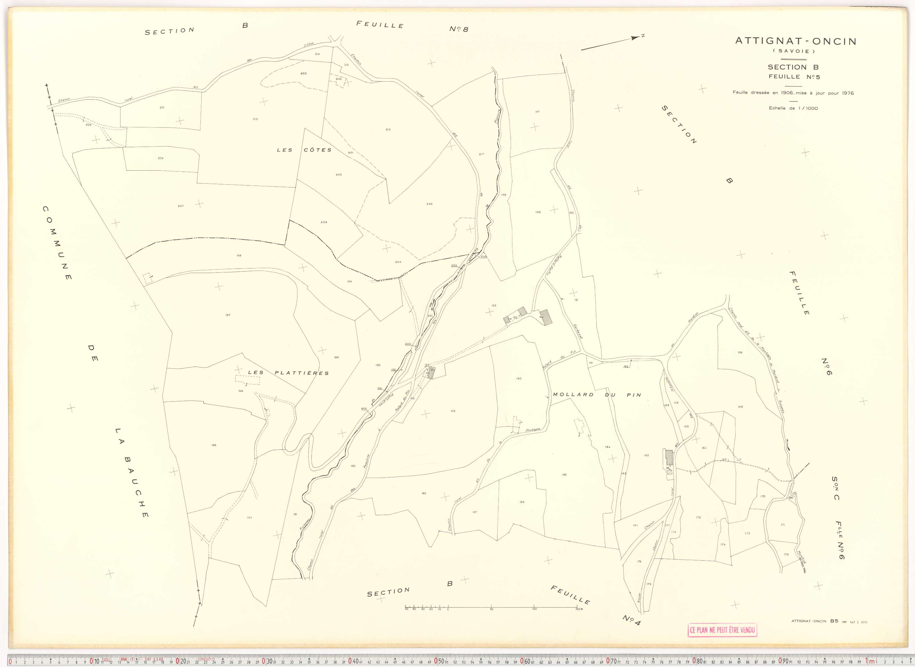Attignat-Oncin - Cadastre rénové (1976-1988).