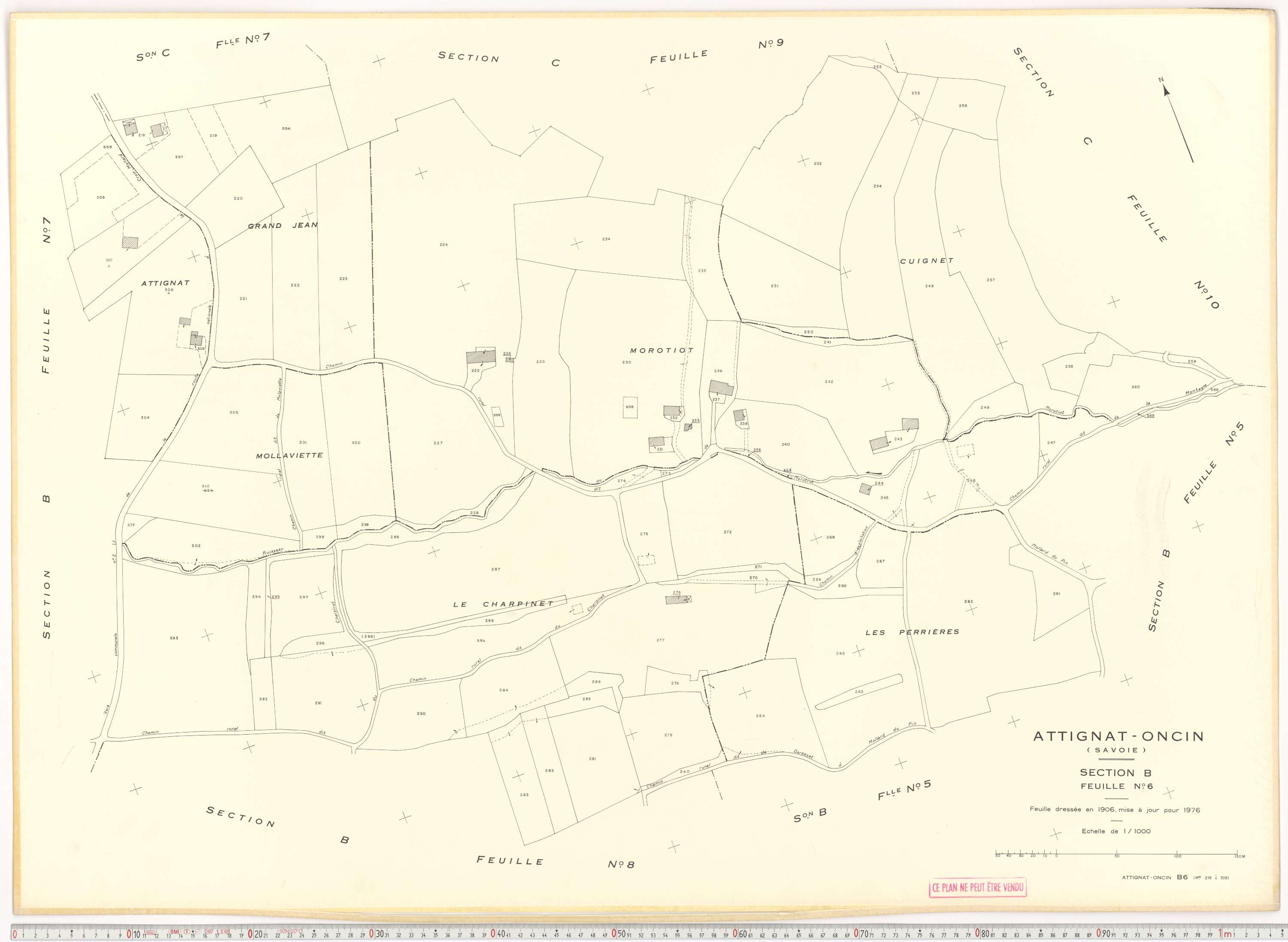 Attignat-Oncin - Cadastre rénové (1976-1988).