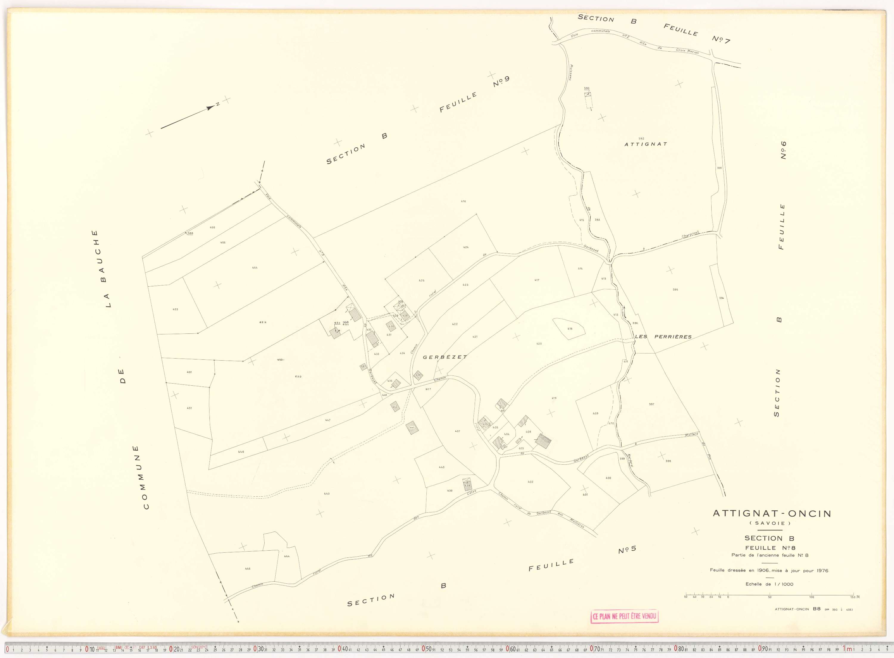 Attignat-Oncin - Cadastre rénové (1976-1988).