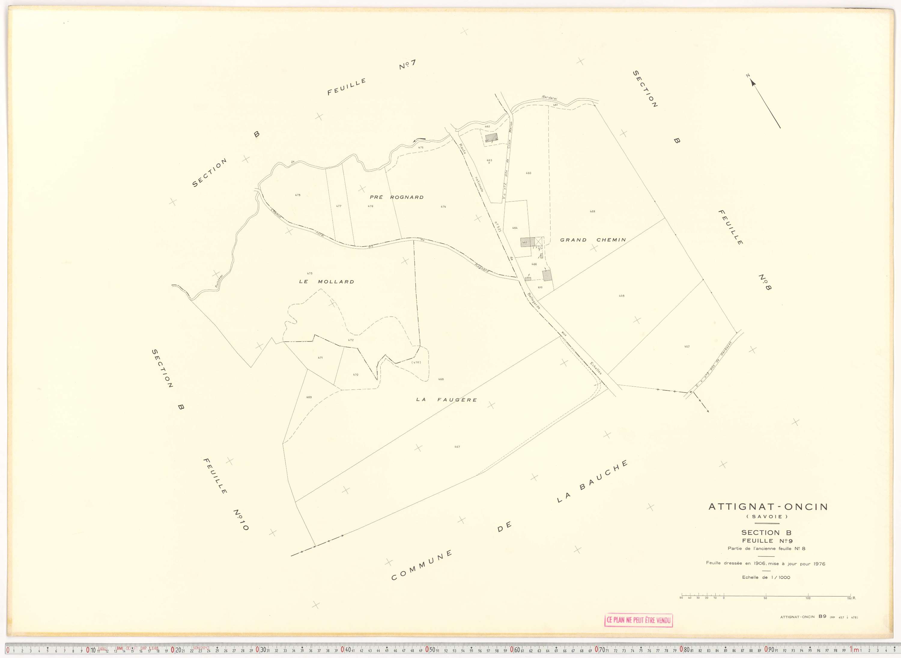 Attignat-Oncin - Cadastre rénové (1976-1988).