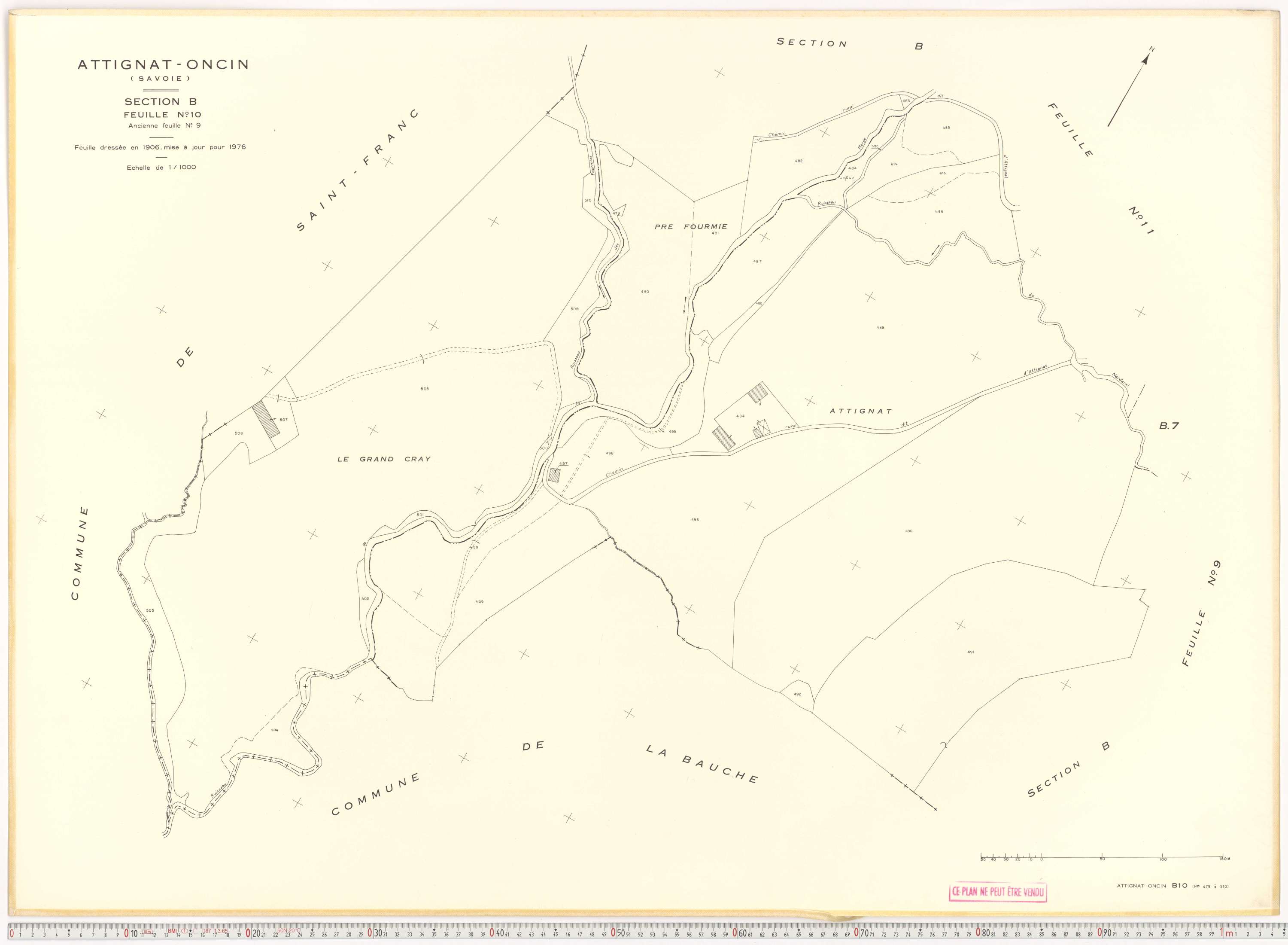 Attignat-Oncin - Cadastre rénové (1976-1988).